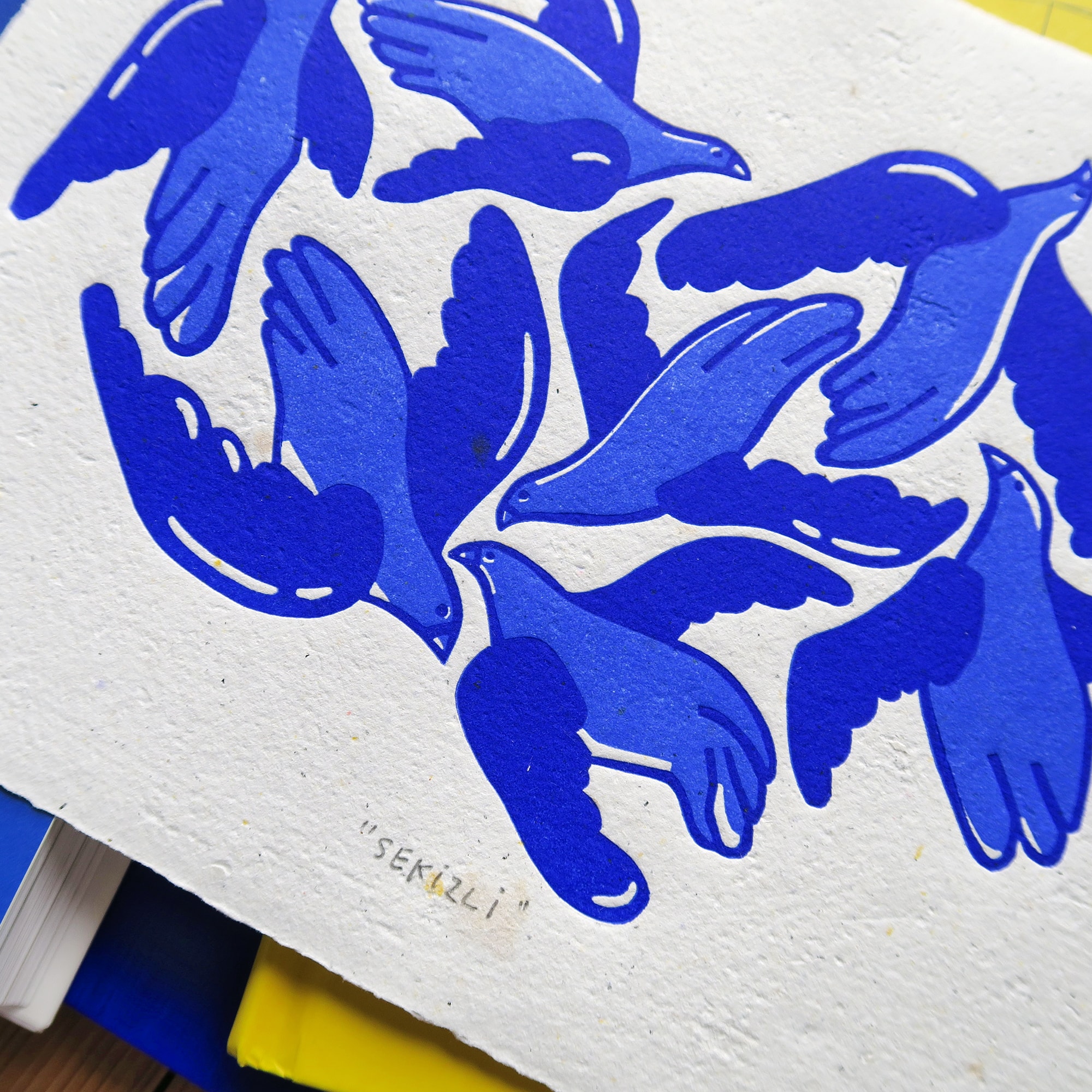 "Sekizli" Linocut Print