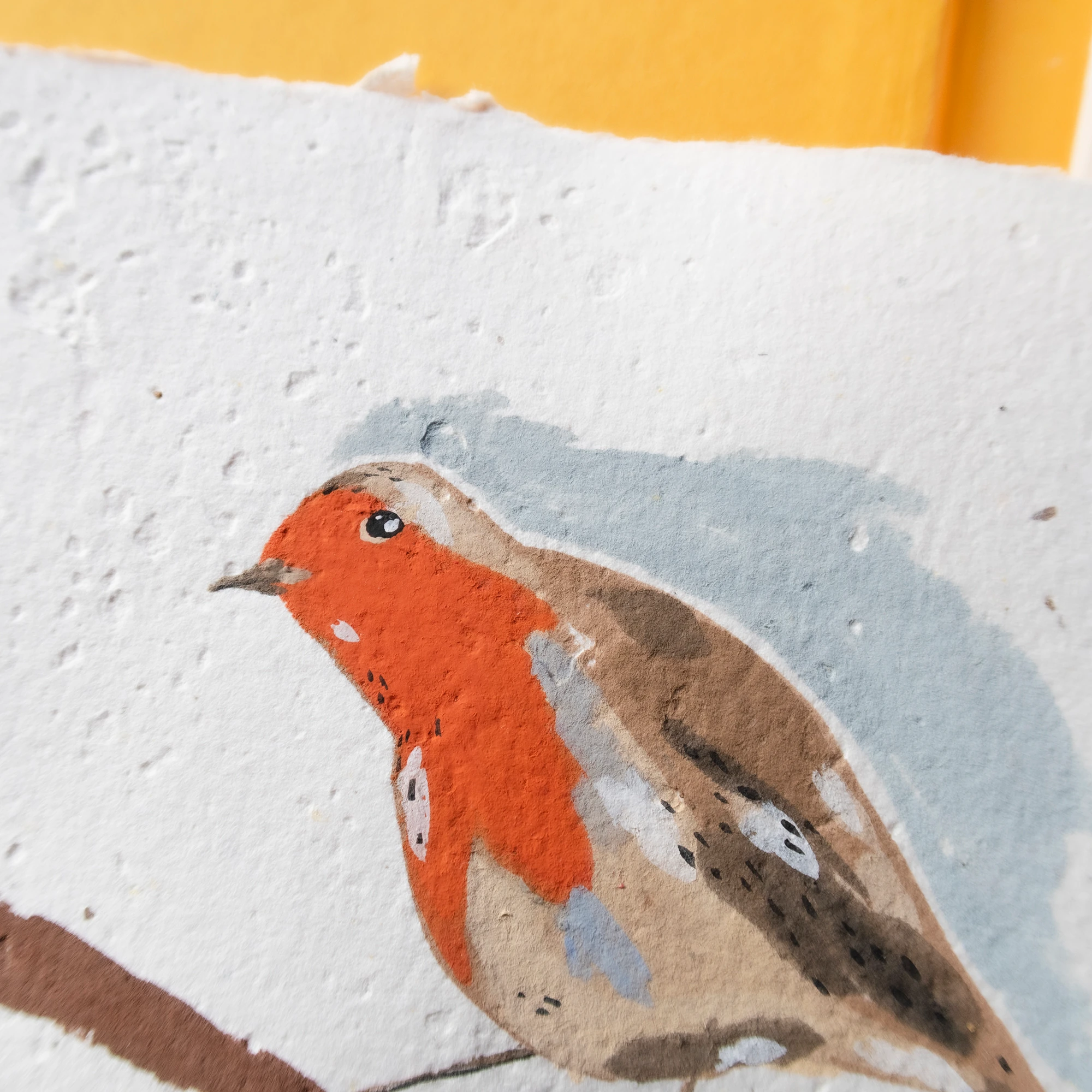 Kızılgerdan Kuşu Guaj Resim