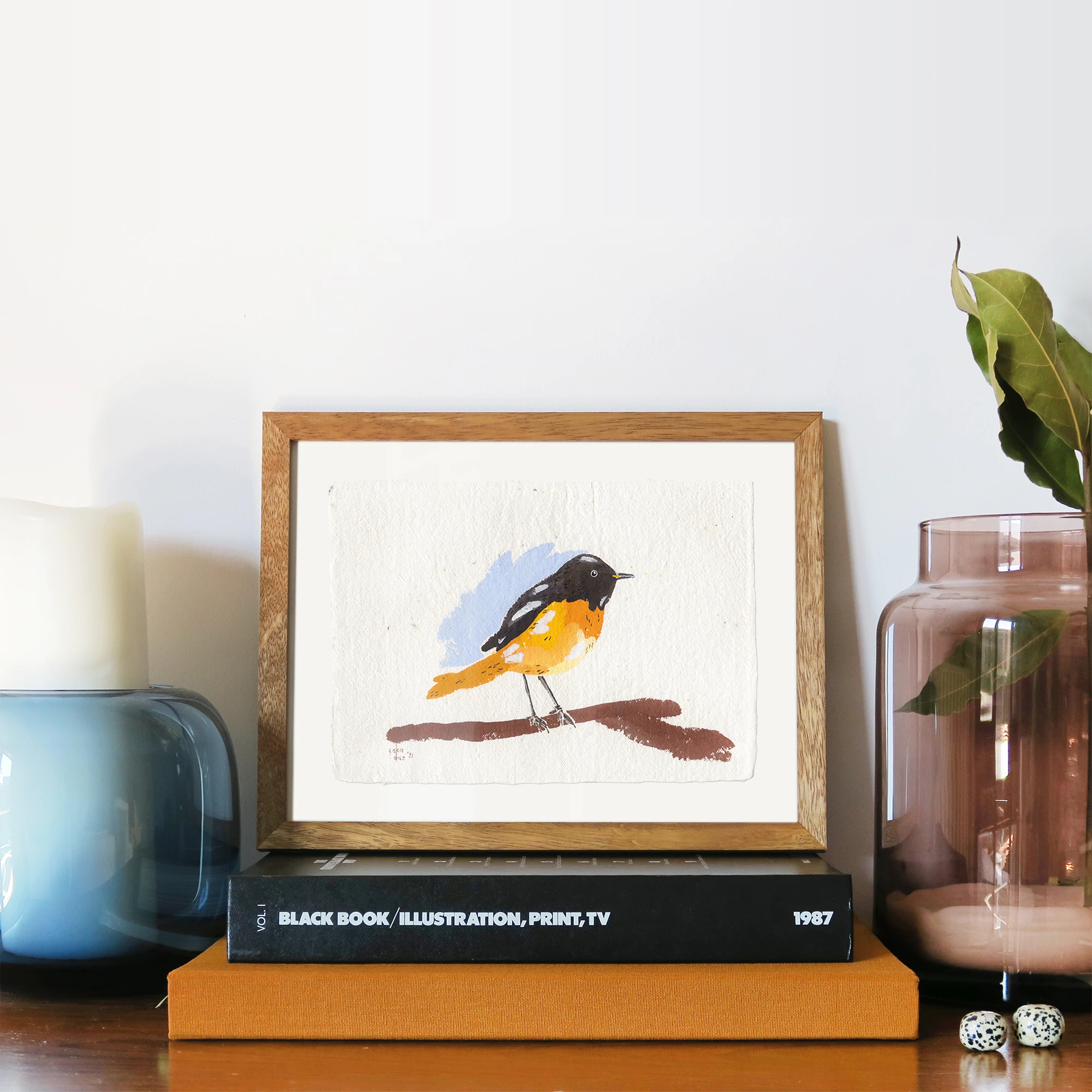 Kızılkuyruk Kuşu Guaj Resim