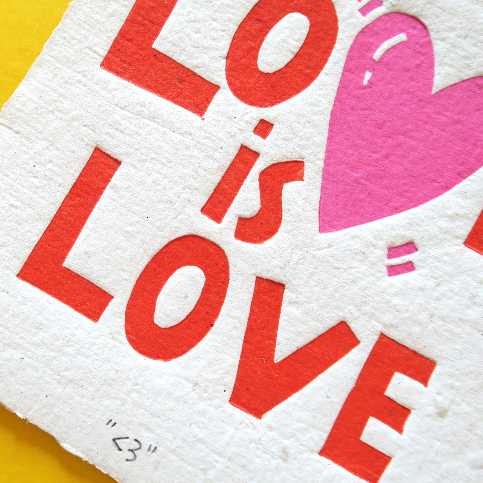 "Love is Love" Linol Baskı
