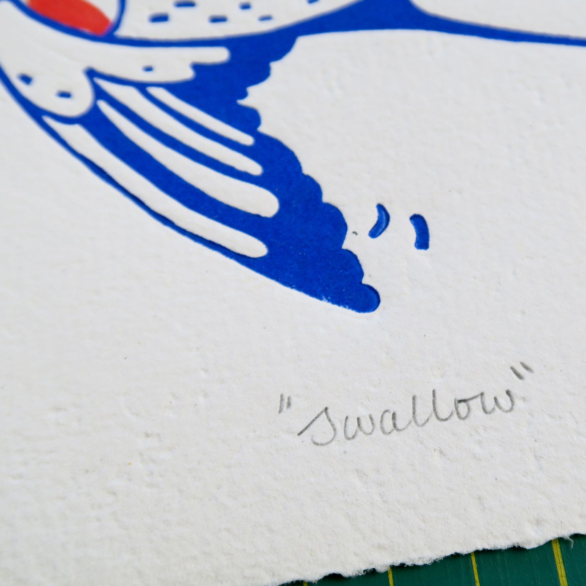 "Swallow" Linocut Print
