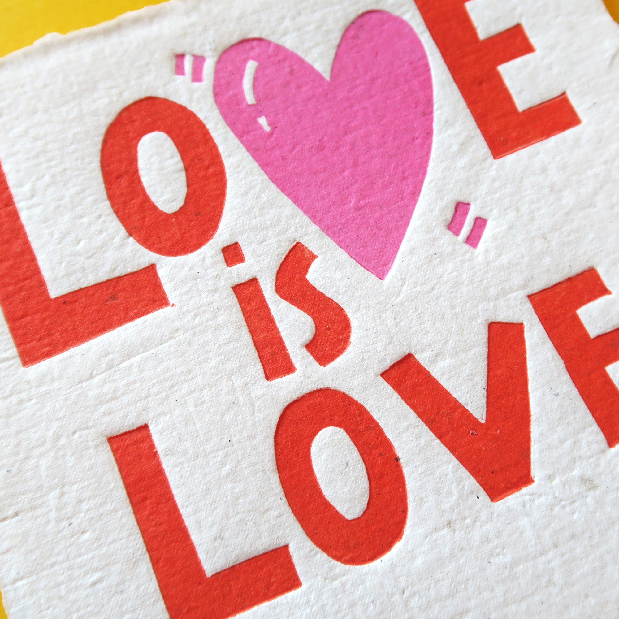 "Love is Love" Çerçeveli Linol Baskı