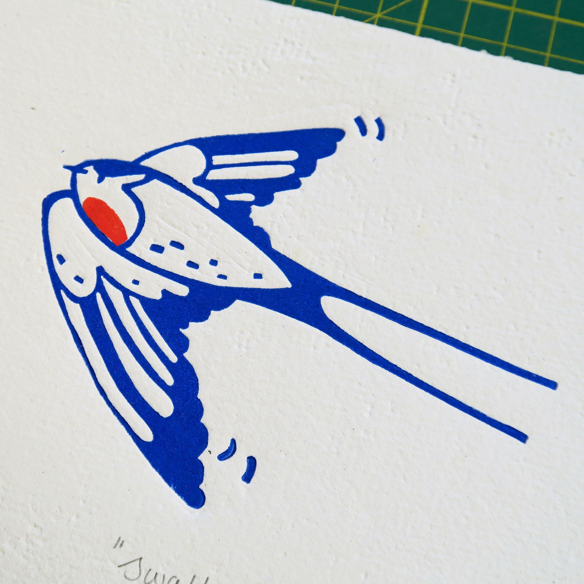 "Swallow" Linocut Print