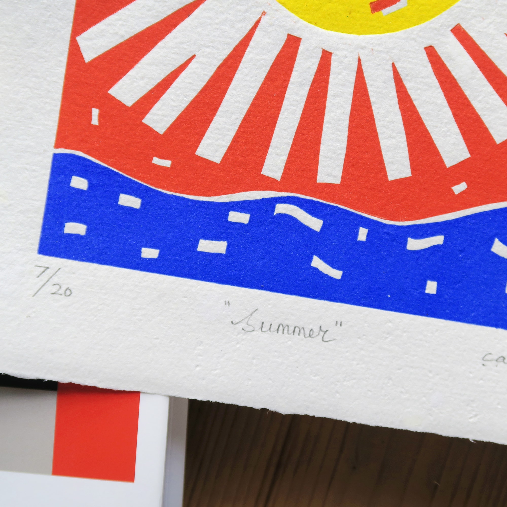 "Summer" Çerçeveli Linol Baskı