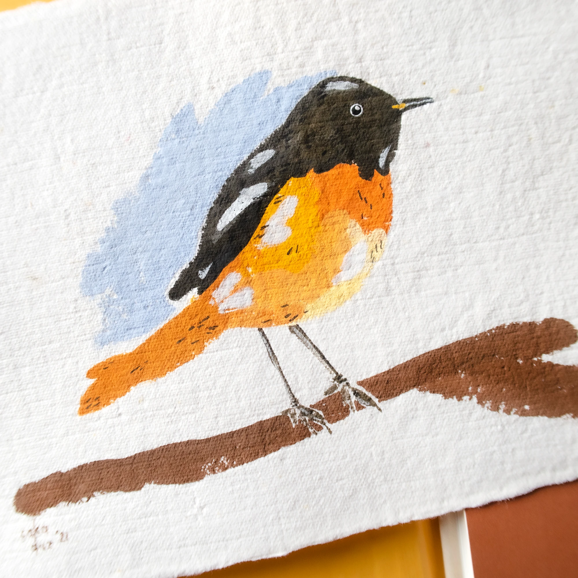 Kızılkuyruk Kuşu Guaj Resim