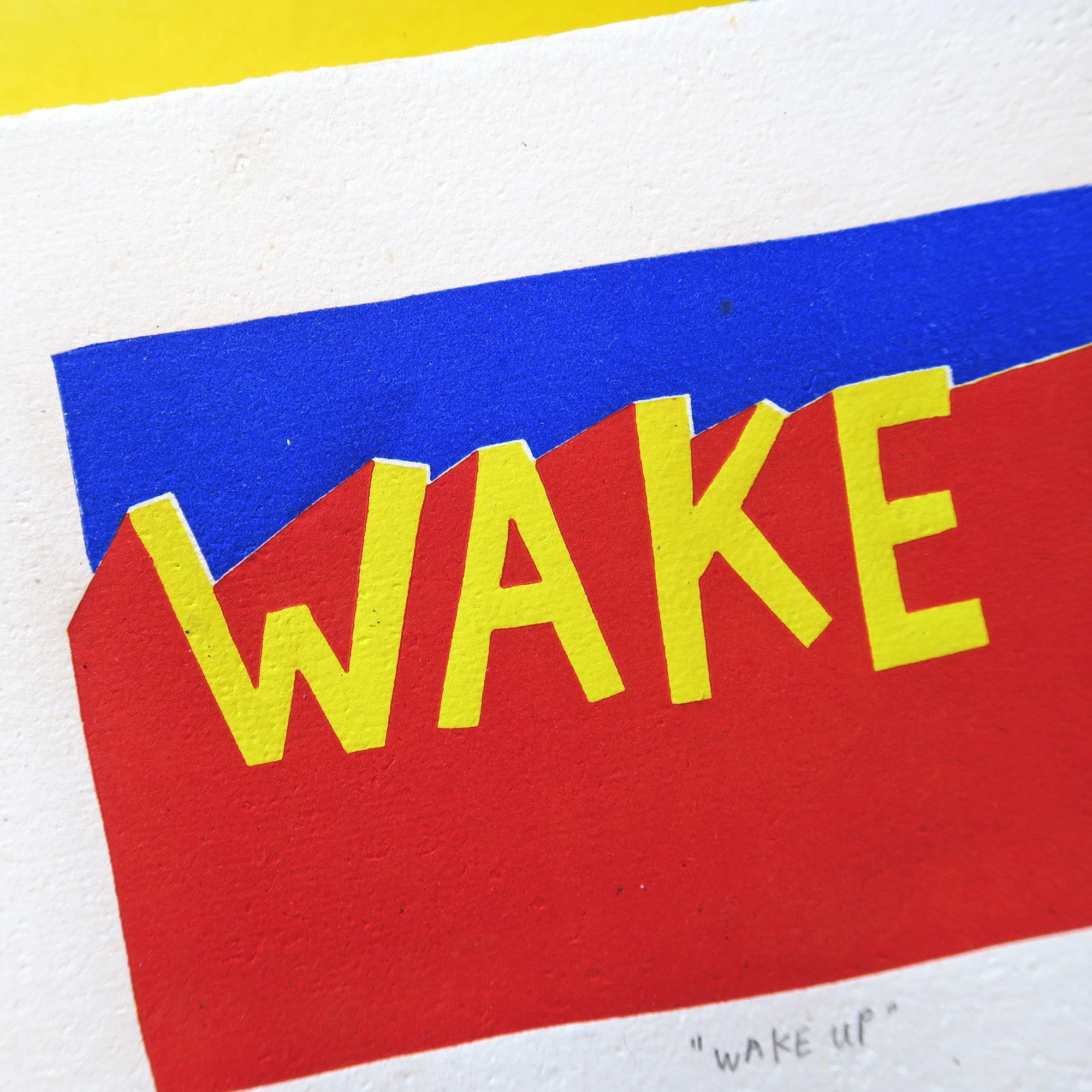 "WAKE UP" Çerçeveli Linol Baskı