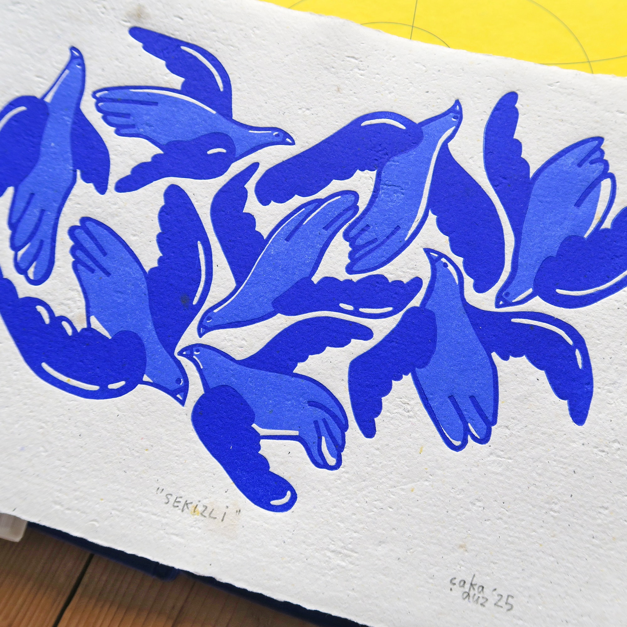 "Sekizli" Linocut Print