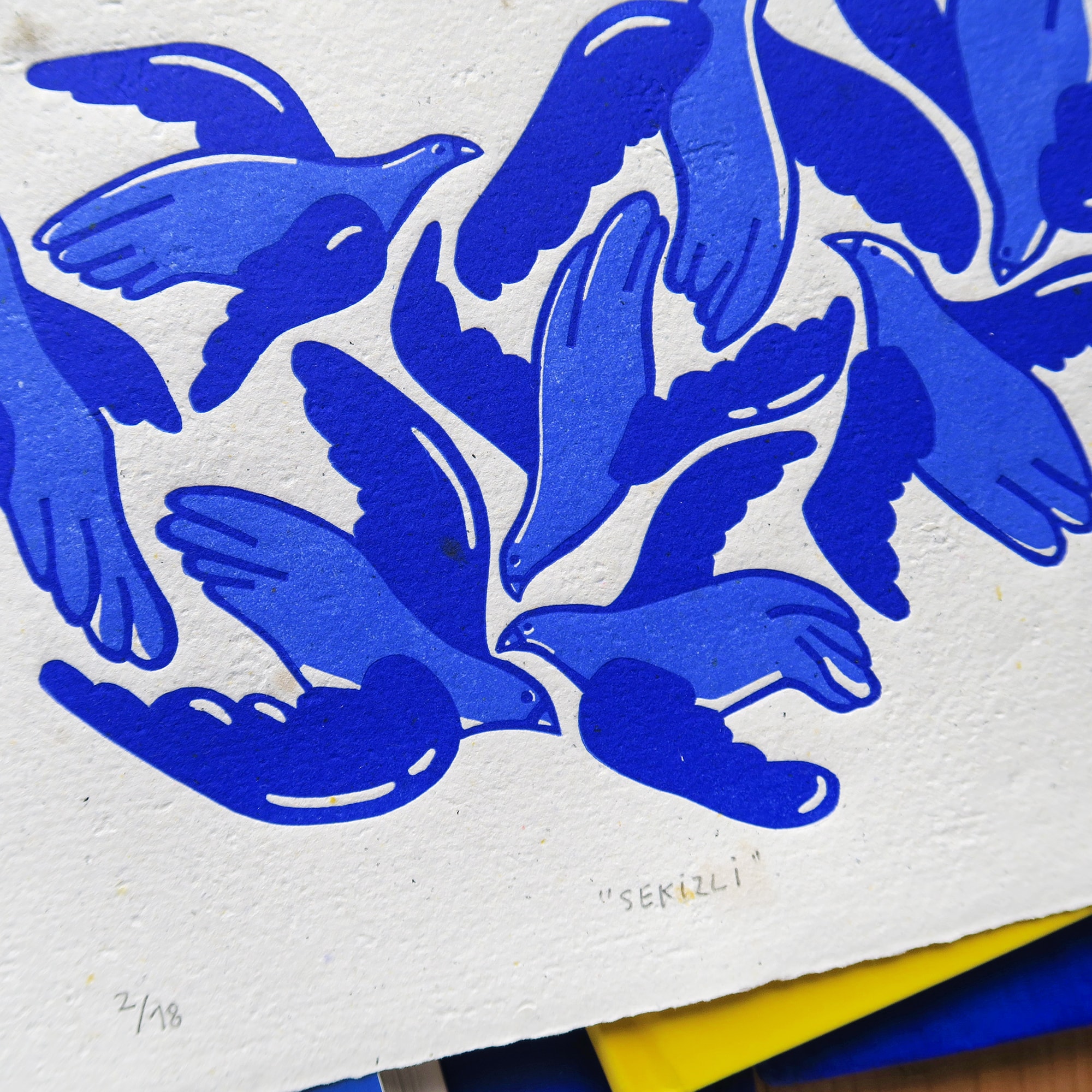 "Sekizli" Linocut Print
