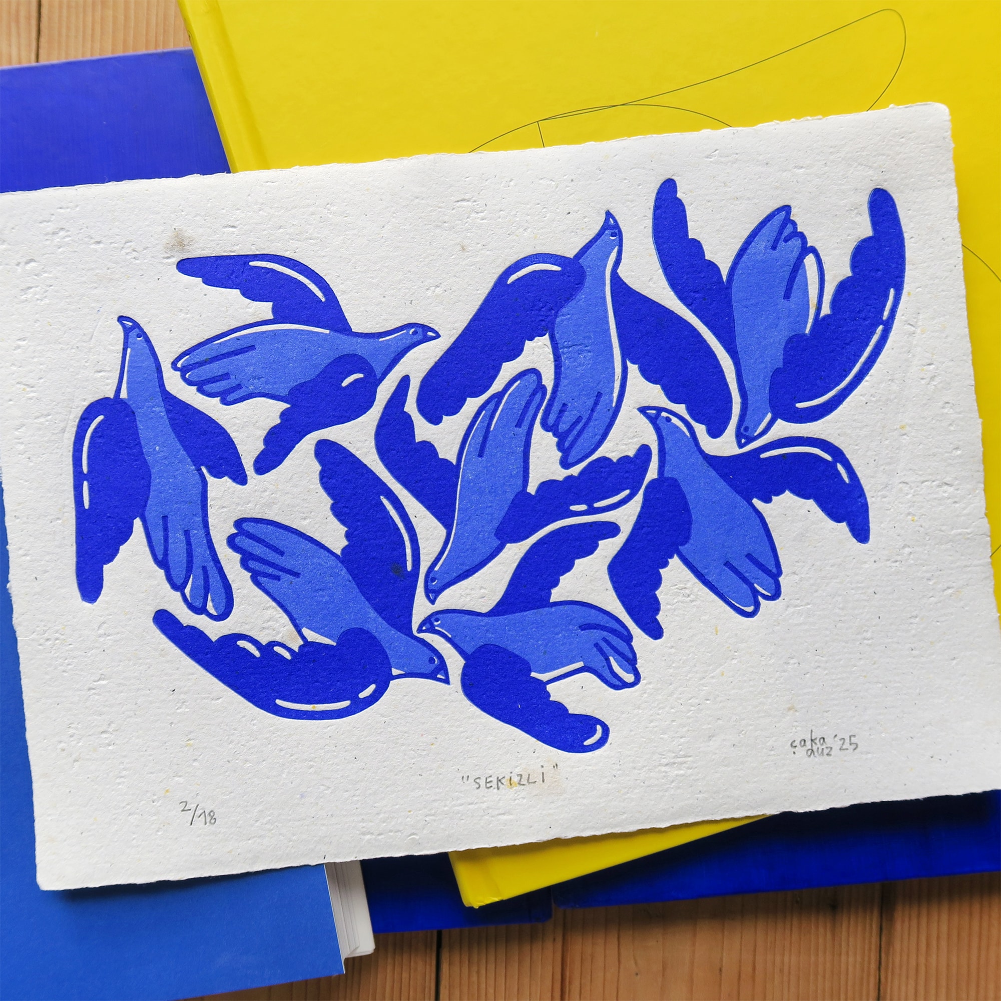 "Sekizli" Linocut Print