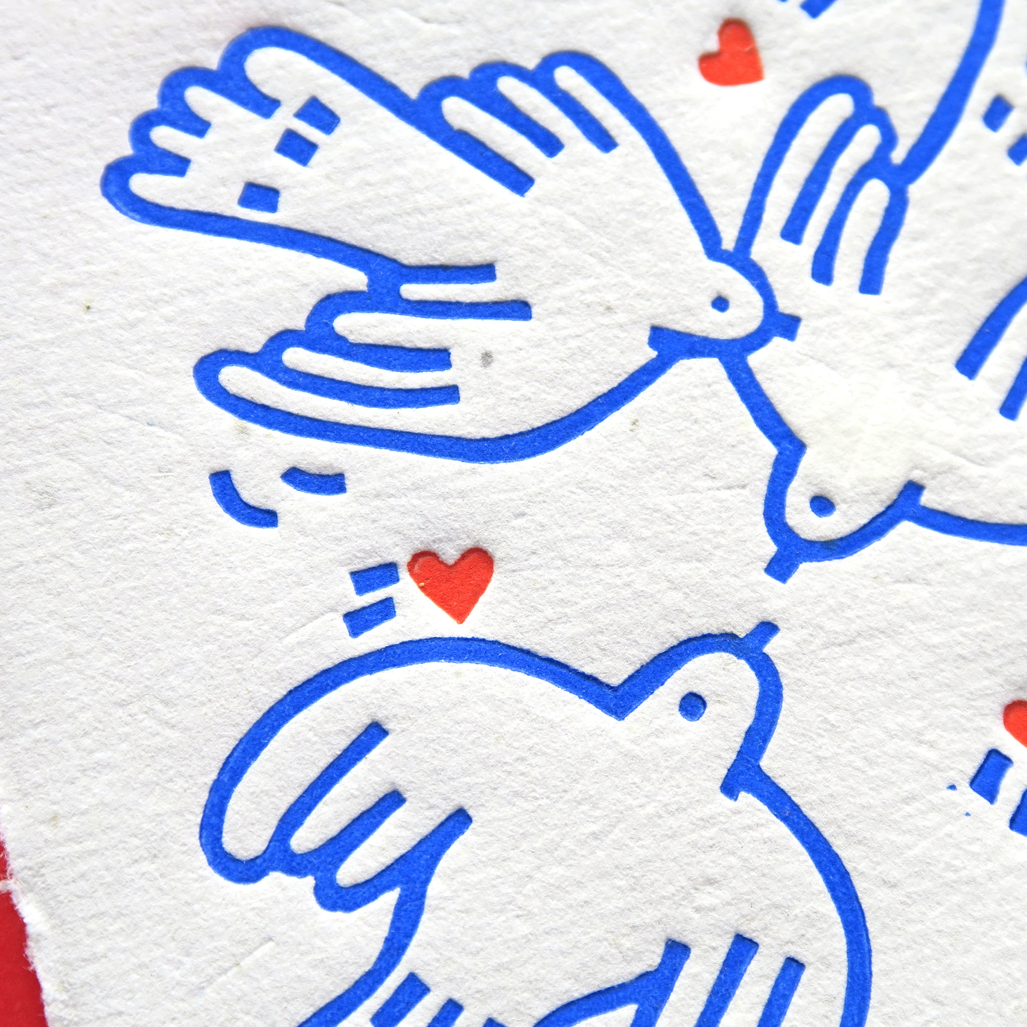 "5 hearts" Framed Linocut Print