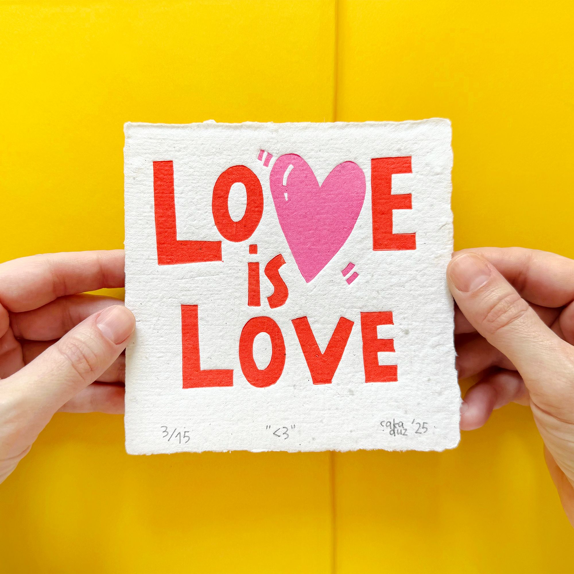 "Love is Love" Linol Baskı