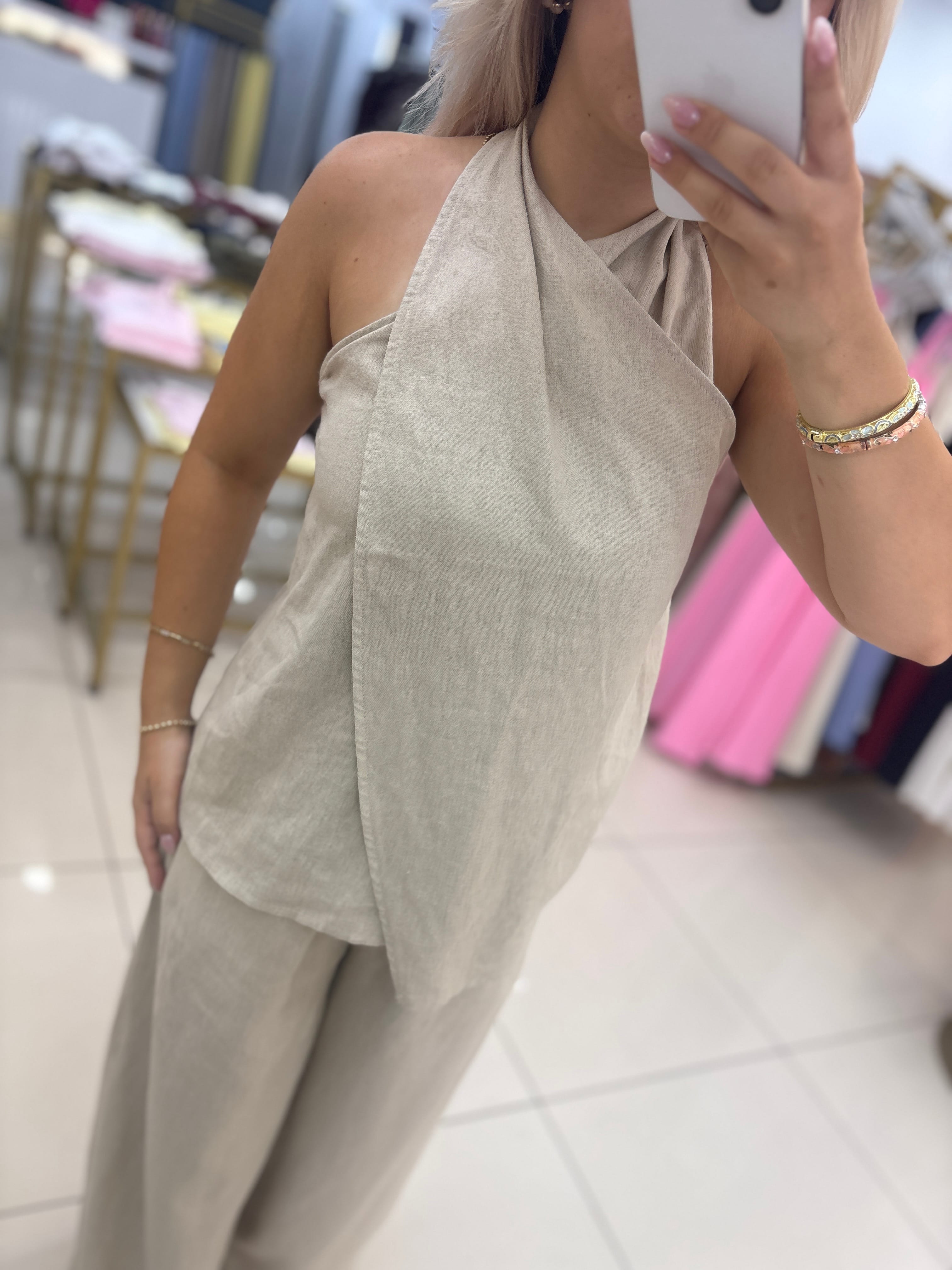 4980 TAŞ ÇAPRAZ BAĞCIKLI BLUZ