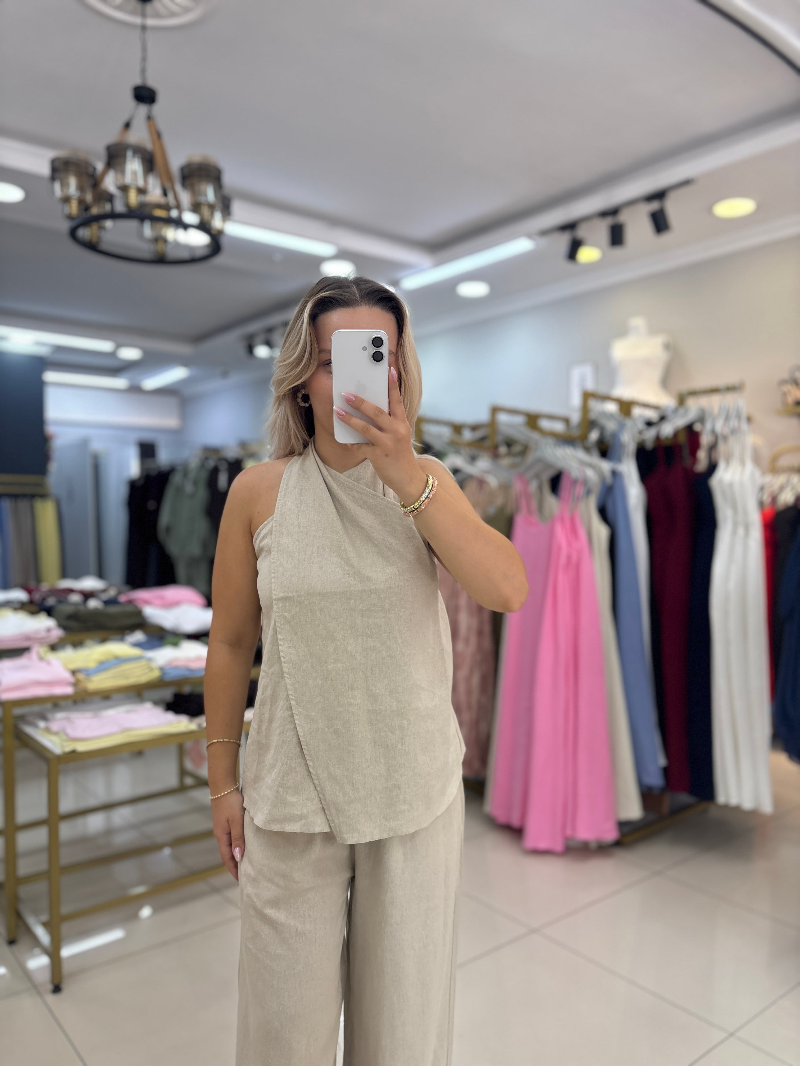 4980 TAŞ ÇAPRAZ BAĞCIKLI BLUZ