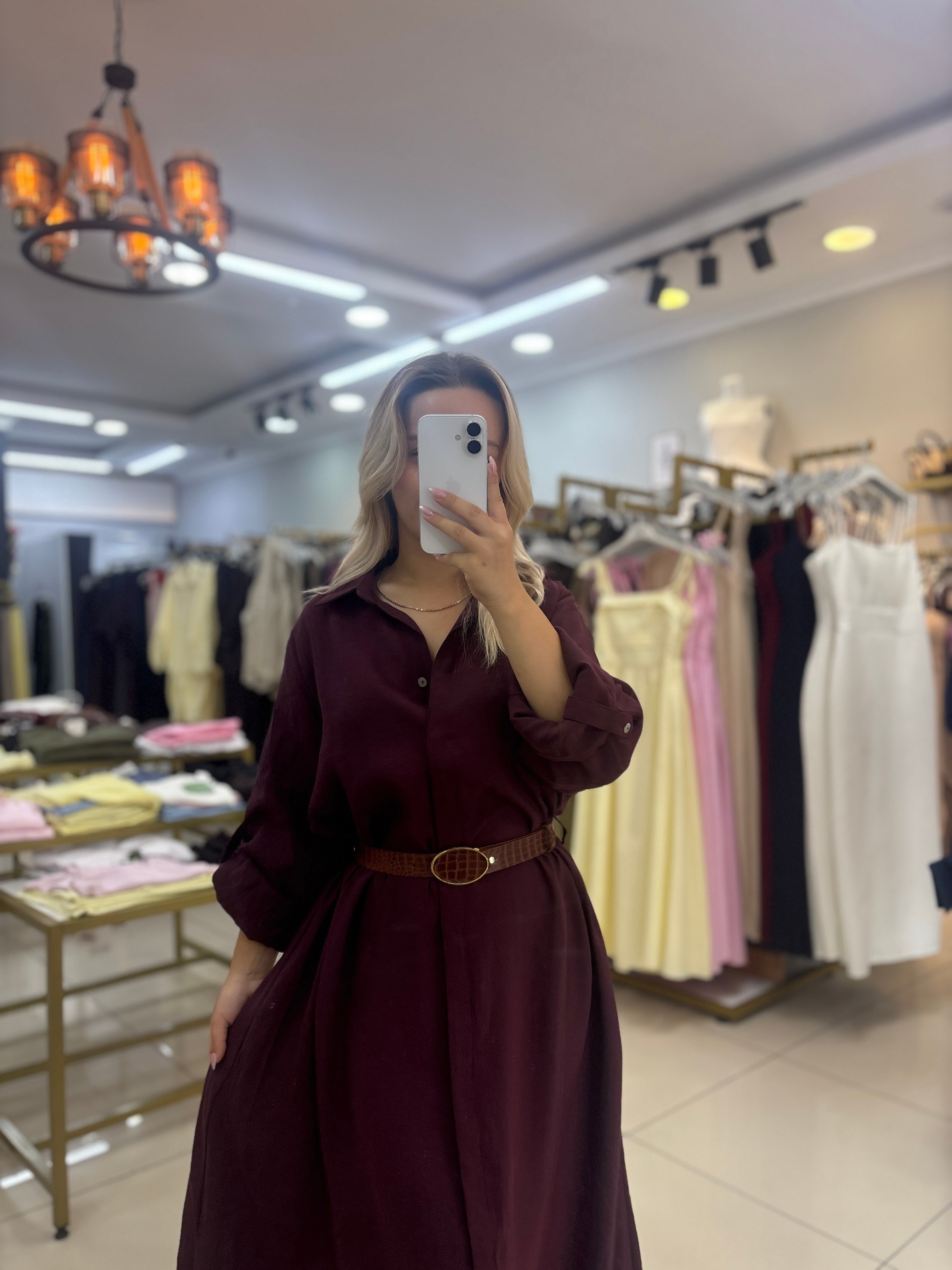 TENSEL KUMAŞ GÖMLEK ELBİSE STANDART BEDEN
