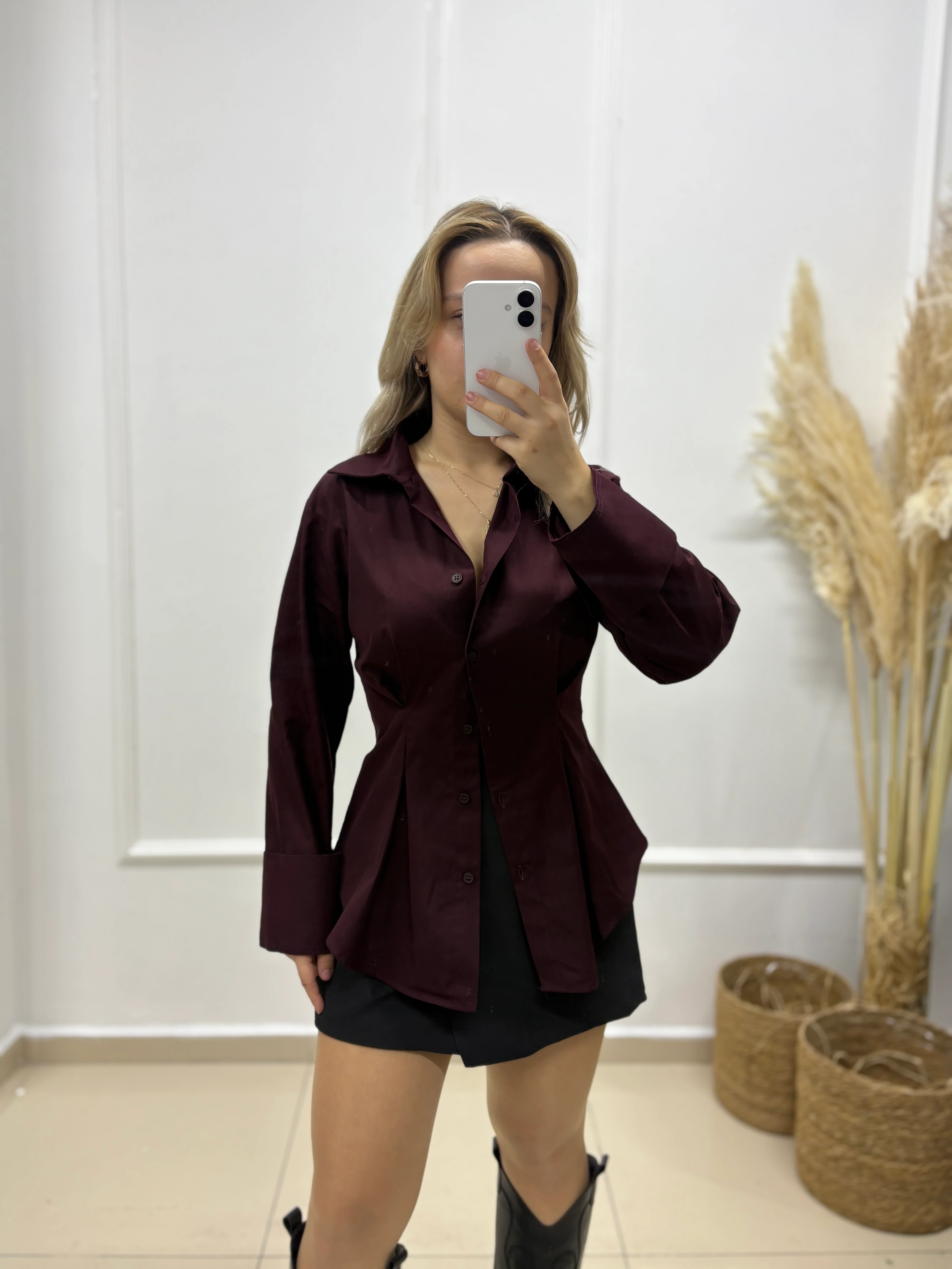 4965 MÜRDÜM BELDEN OTURMALI PREMİUM GÖMLEK