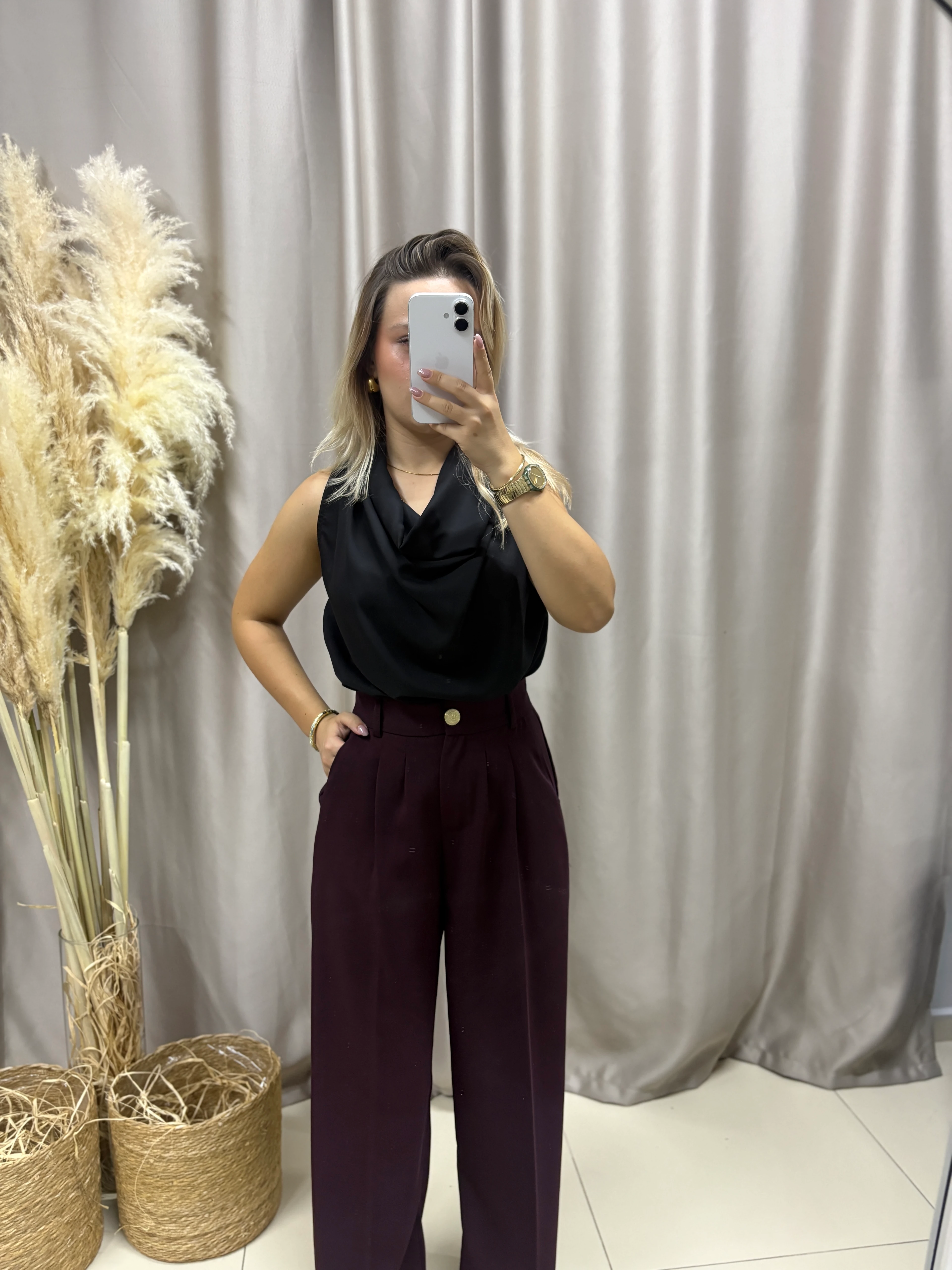 SİYAH DEGAJE BLUZ 28504