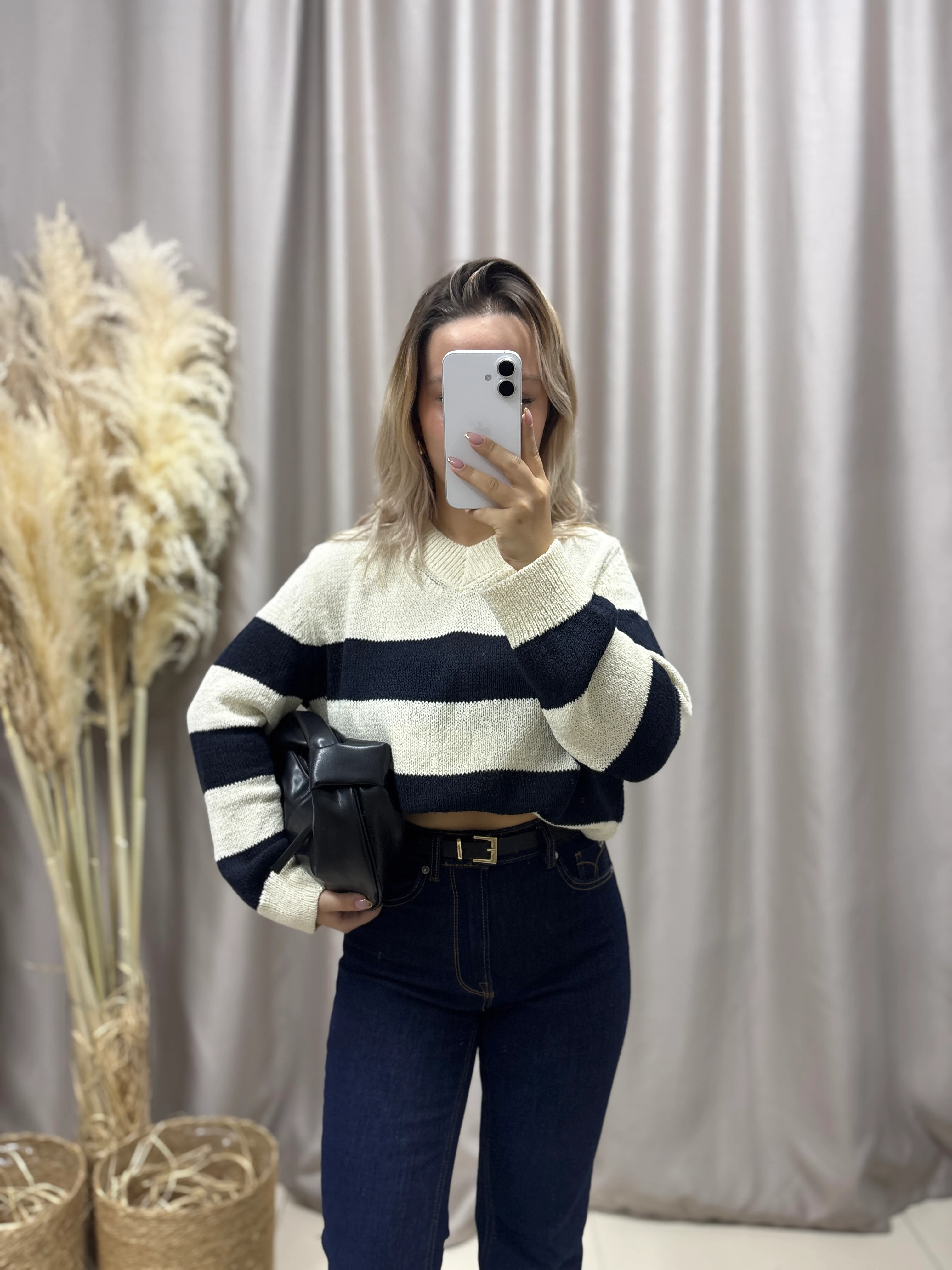 V YAKA ÇİZGİLİ TRİKO KAZAK 3749 MSSM