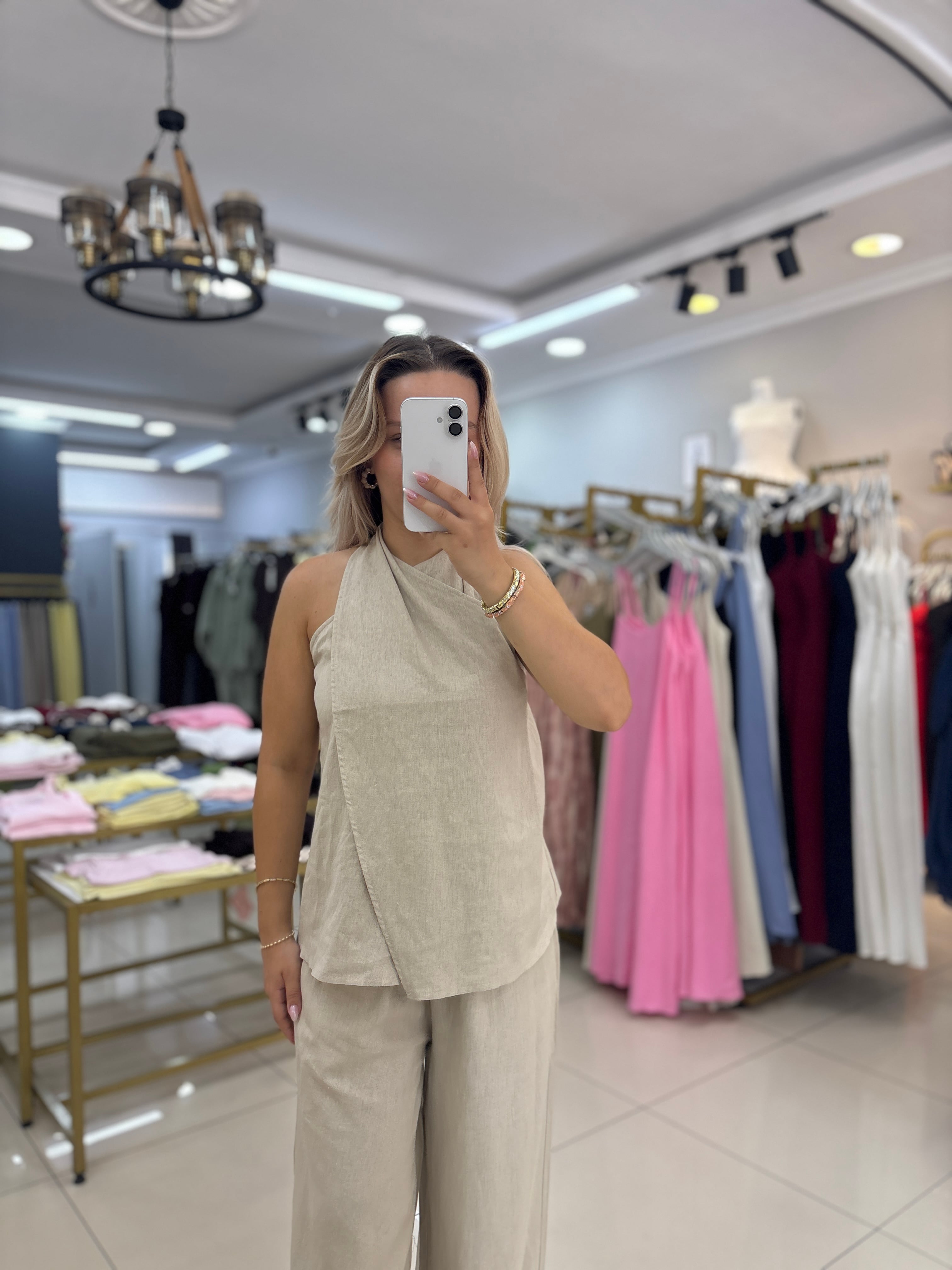 4980 TAŞ ÇAPRAZ BAĞCIKLI BLUZ