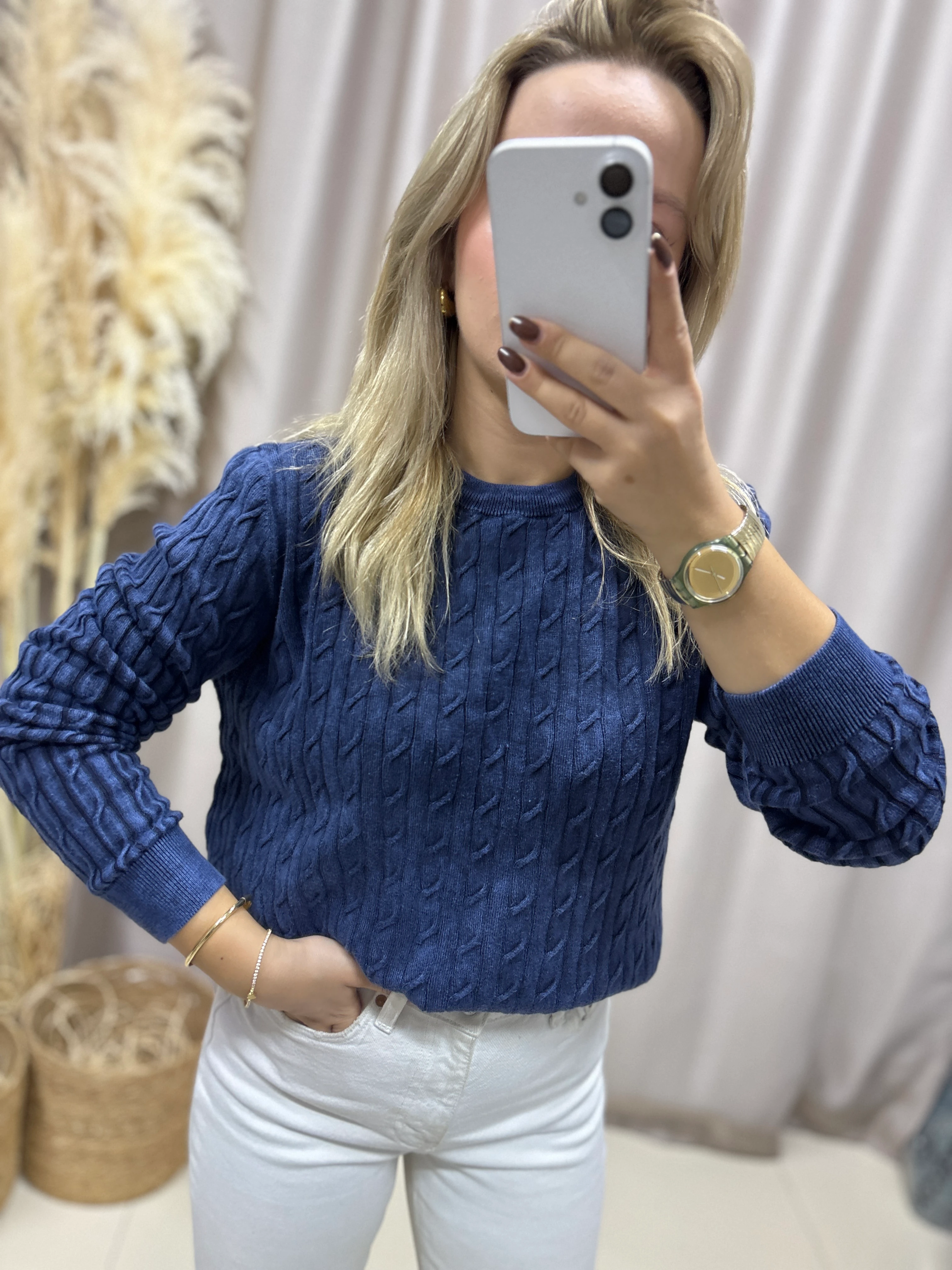 3992 MSSM LACİVERT YIKAMALI TRİKO KAZAK