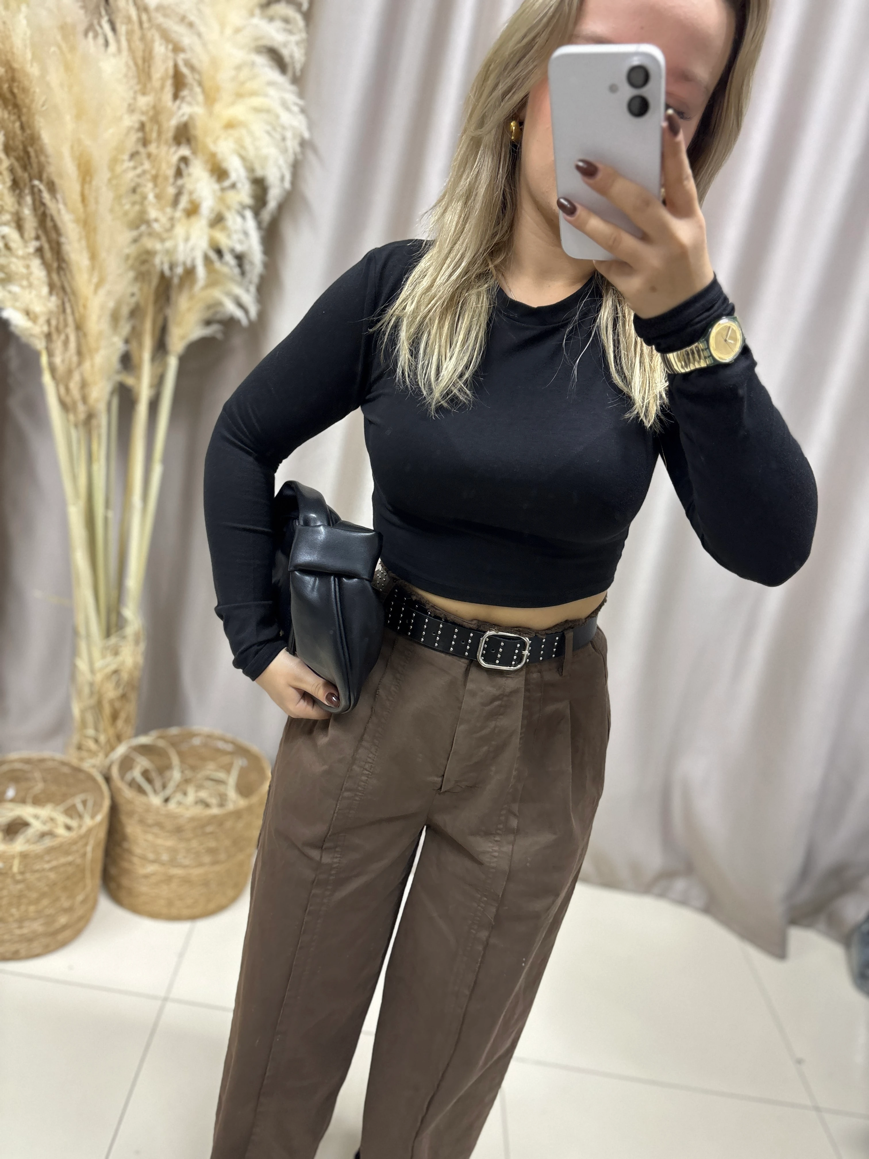 51208 KEMERLİ KAHVERENGİ PREMİUM PANTOLON