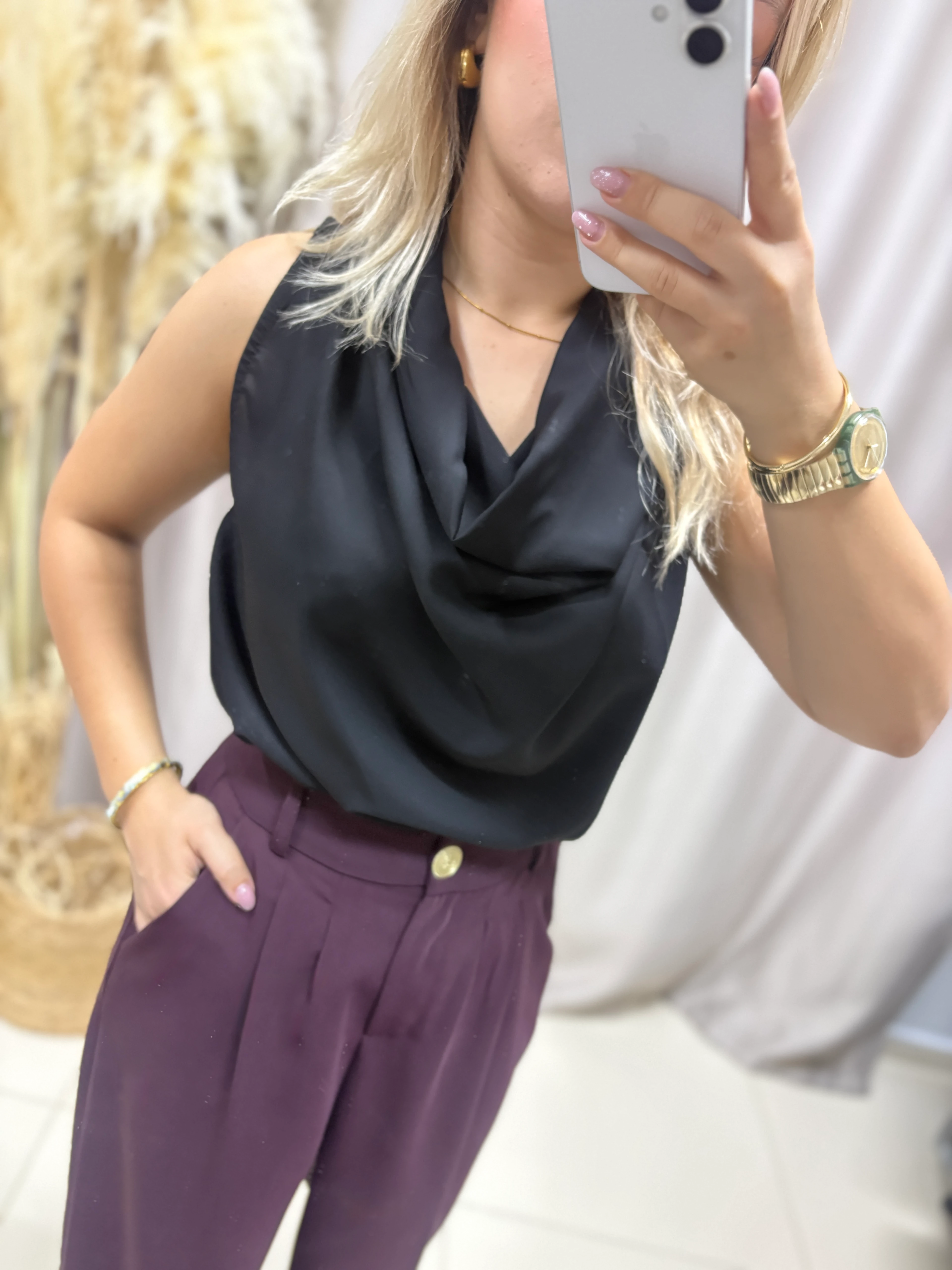 SİYAH DEGAJE BLUZ 28504