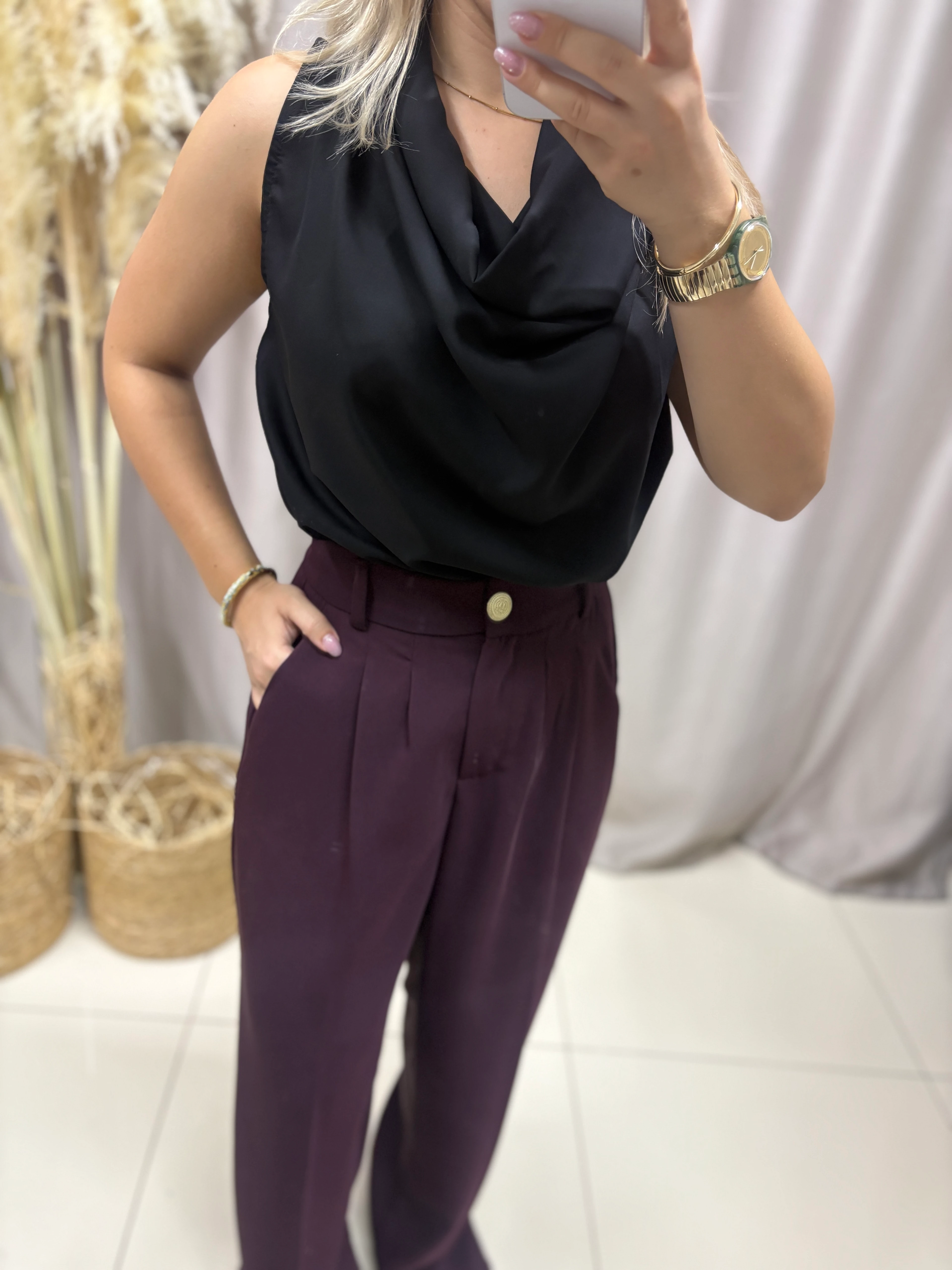 SİYAH DEGAJE BLUZ 28504