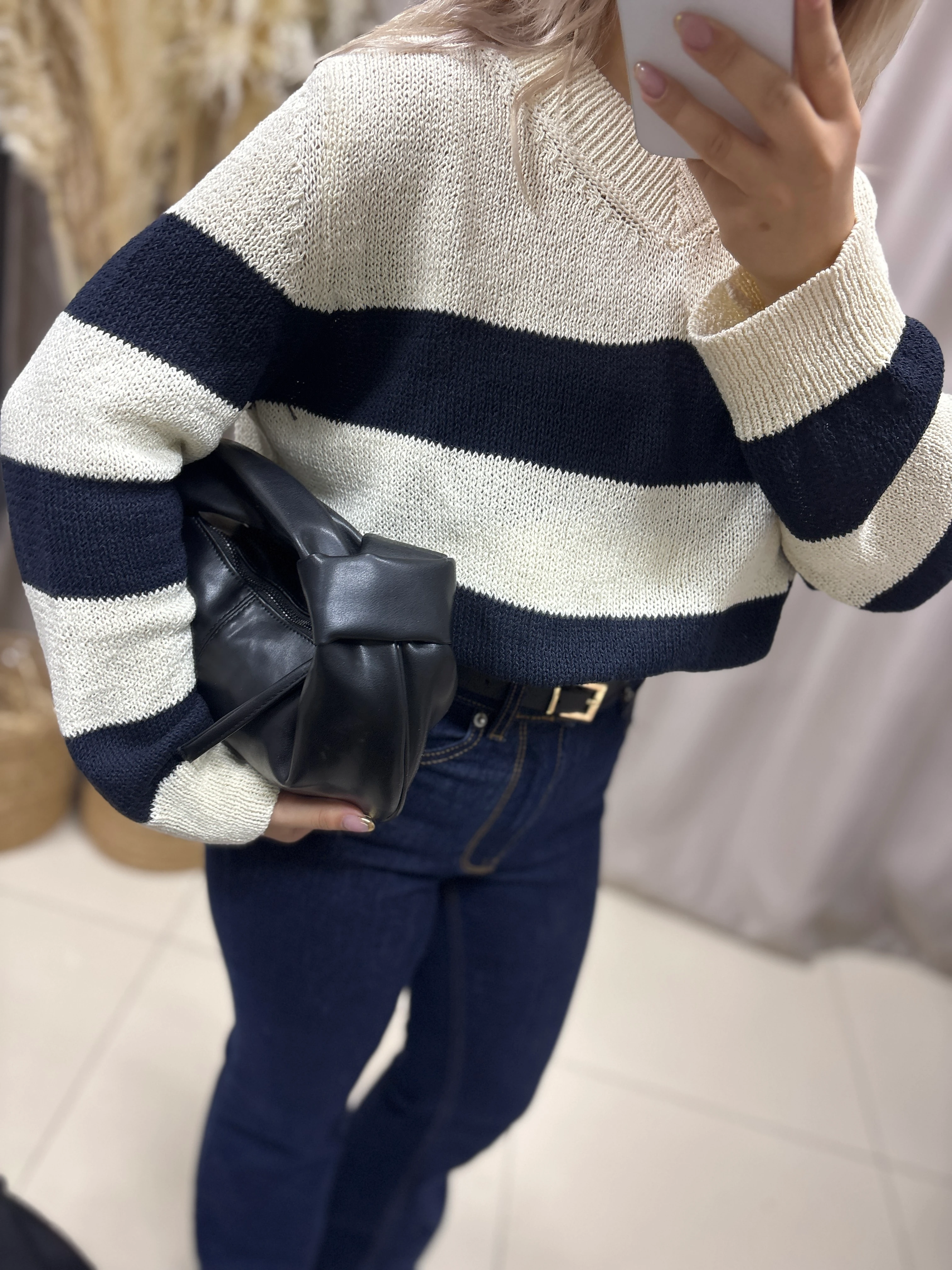 V YAKA ÇİZGİLİ TRİKO KAZAK 3749 MSSM