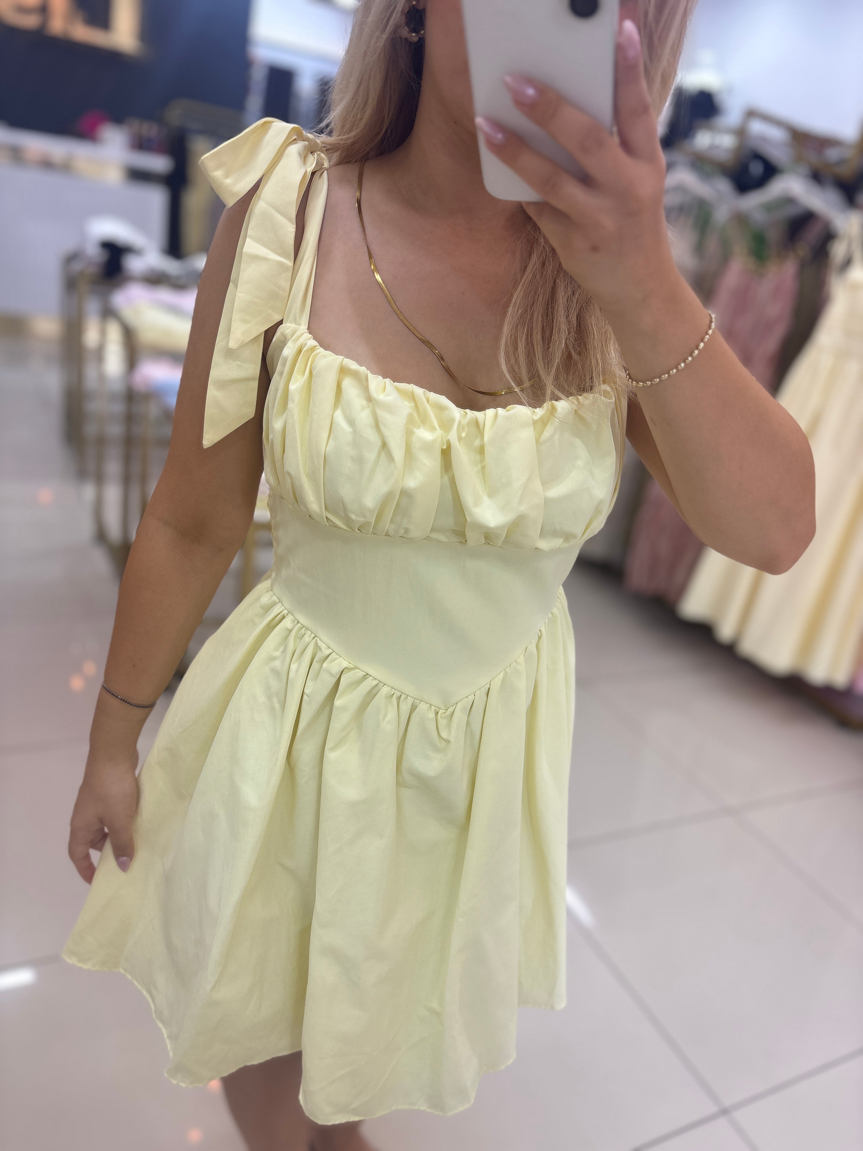 PRENSES MODEL OMUZDAN BAĞLAMALI ELBİSE