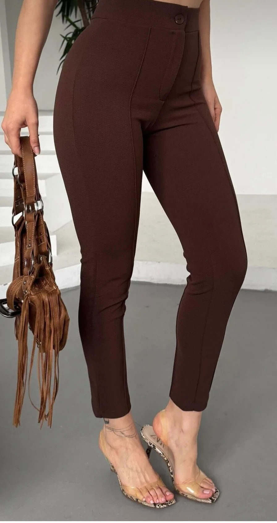 DAR PAÇA ÖN ARKA ÇIMALI KREP PANTOLON