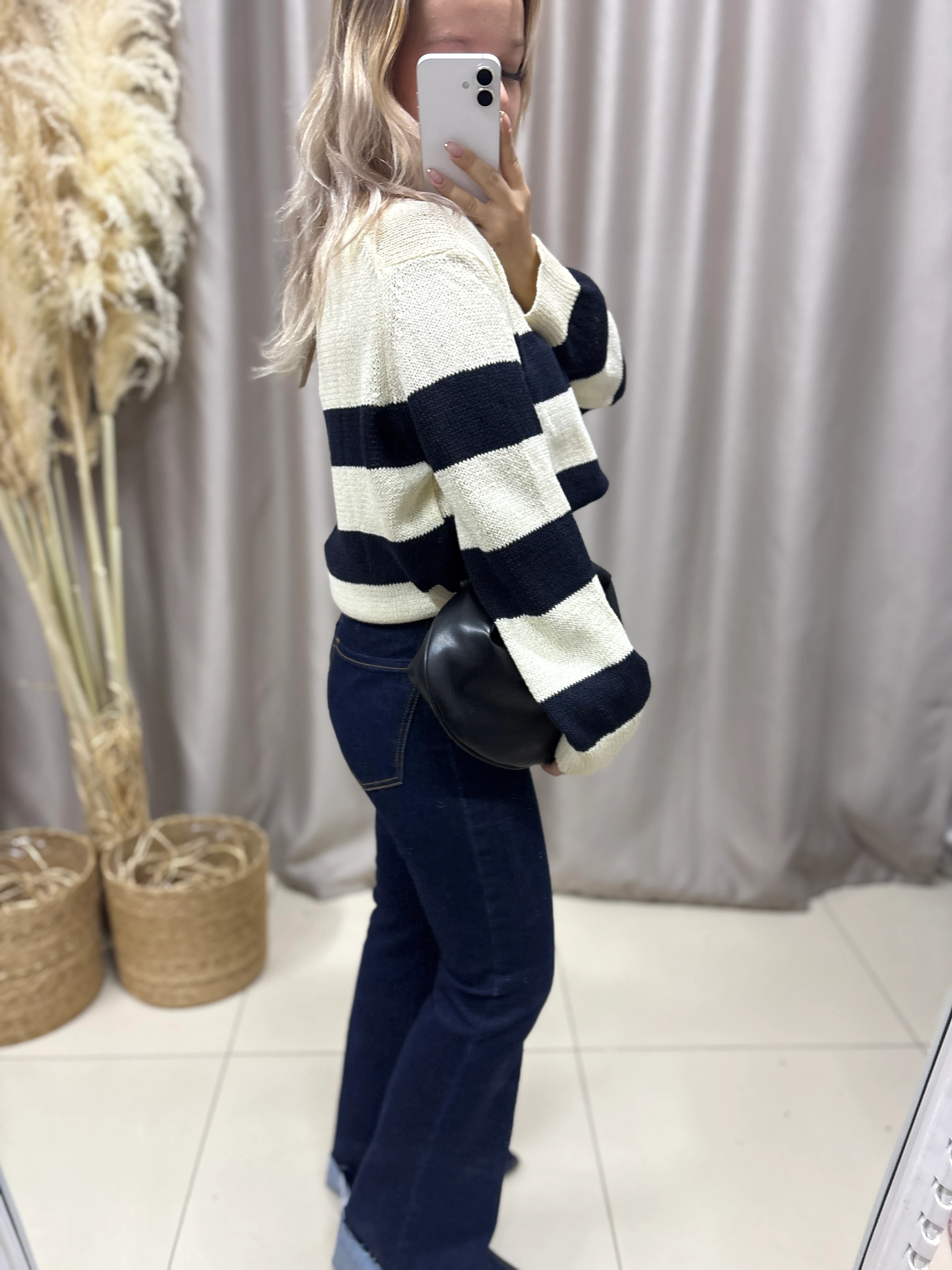 V YAKA ÇİZGİLİ TRİKO KAZAK 3749 MSSM