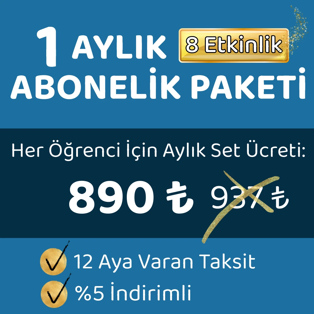 1 AYLIK ABONELİK PAKETİ / 8 ETKİNLİK