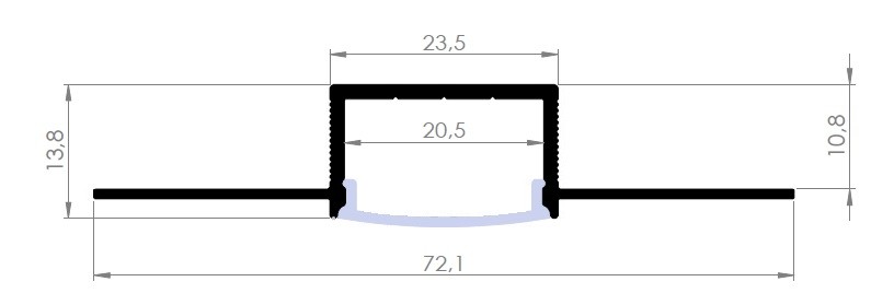 20 mm Trimless Sıva Altı (Alçıpan) Profili - 1620 ASL