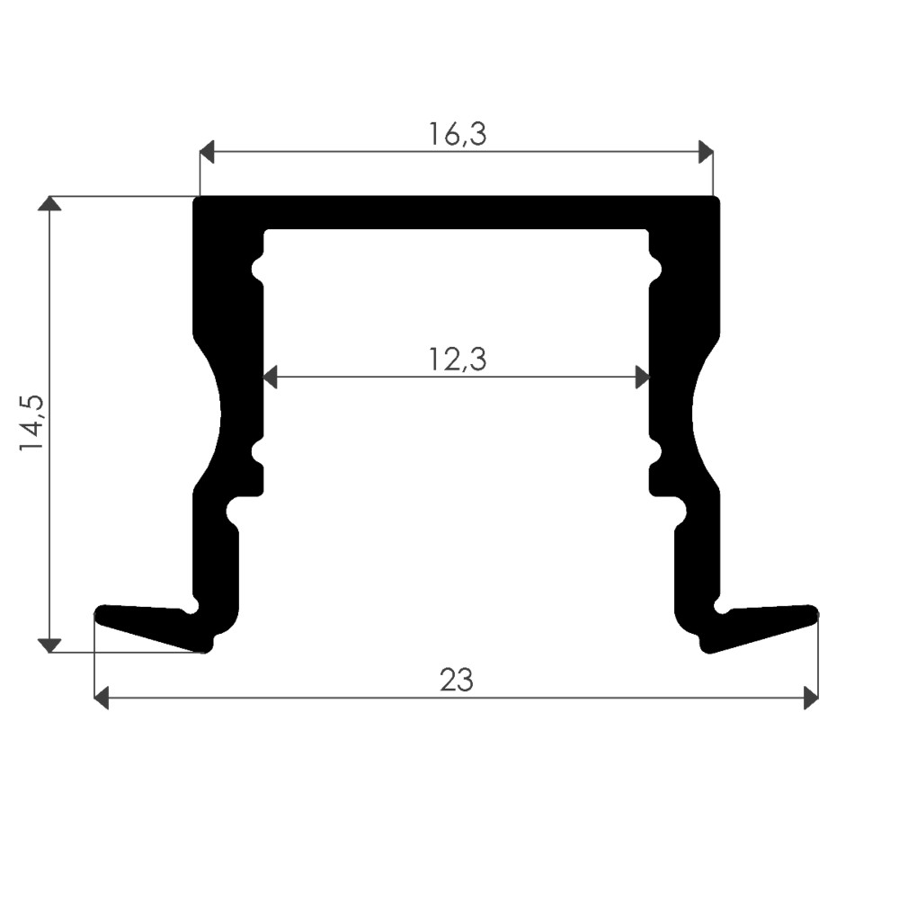 17 mm Derin Sıvaaltı Led Profili - 972 ASL