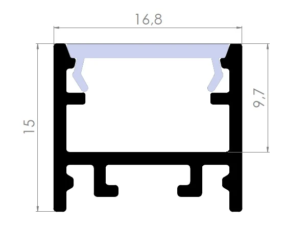 17 mm Beyaz Zemine Montaj Led Kanalı - 915B ASL