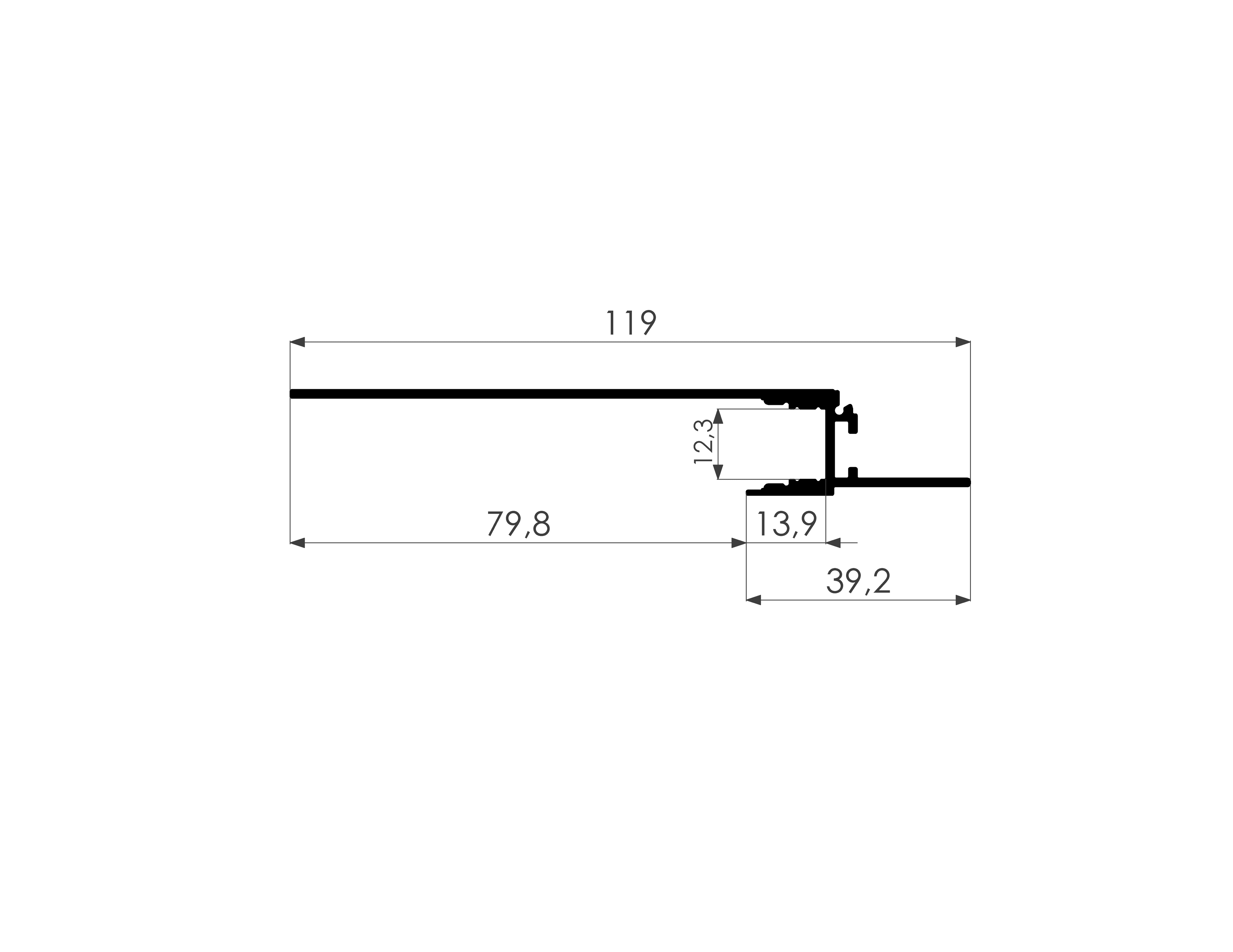 12 mm (Trimless) Sıvaaltı Gizli Işık (Koridor) Profili - 650 ASL