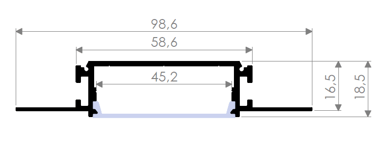 50 mm Trimless Sıva Altı (Alçıpan) Profili - 655 ASL