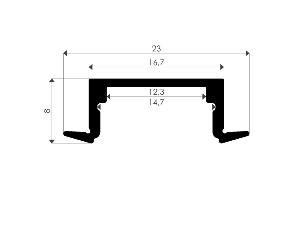 17 mm Sıva Altı Led Profili - 1972 ASL