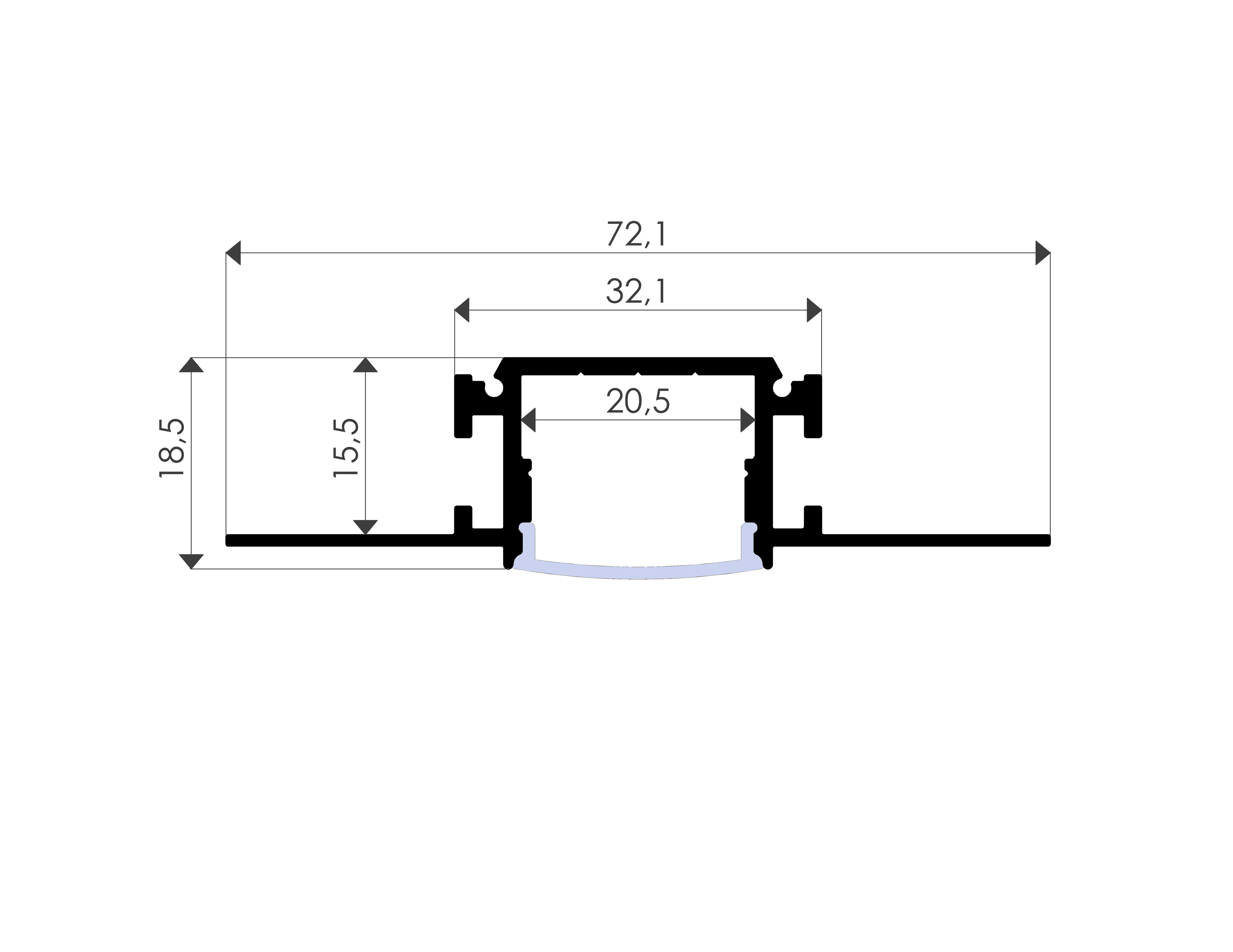 20 mm Trimless Sıva Altı Profili - 620 ASL