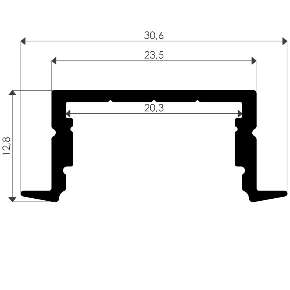 20 mm Beyaz Sıvaaltı Led Profili - 1952B ASL