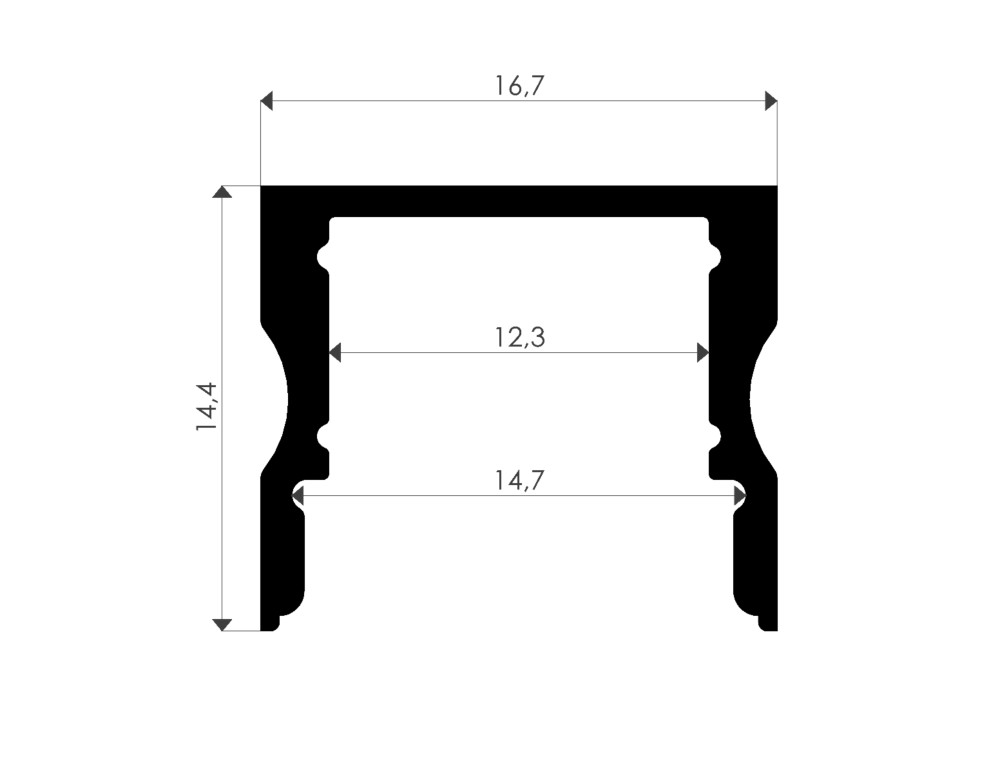 17 mm Yüksek Led Profil - 971 ASL