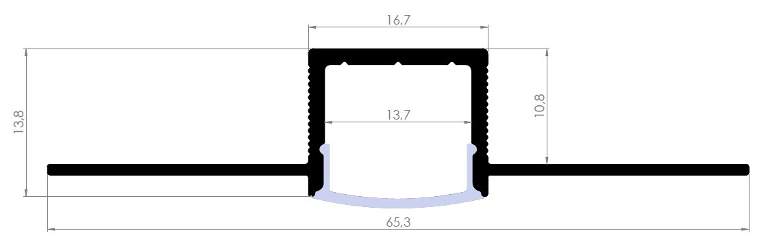 15 mm Trimless Sıva Altı (Alçıpan) Profili - 1615 ASL