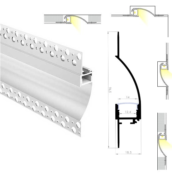 14 mm Indirekt Trimless Sıva Altı Profili - 660 ASL