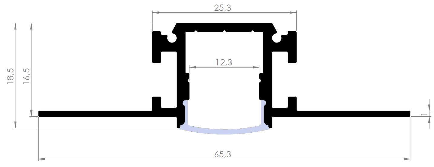 12 mm Trimless Sıva Altı (Alçıpan) Profili - 615 ASL