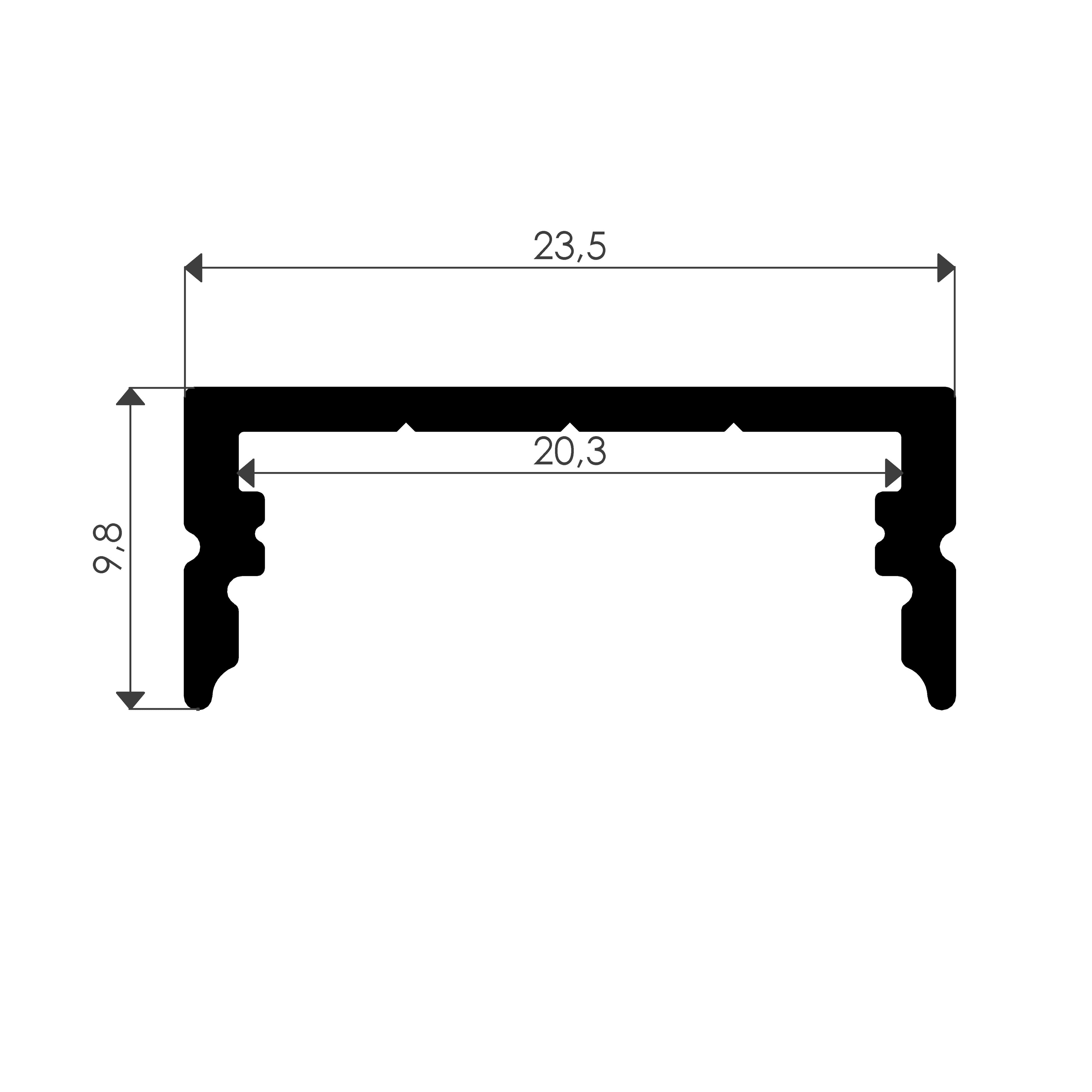 20 mm Sıvaüstü Led Profili - 1955 ASL