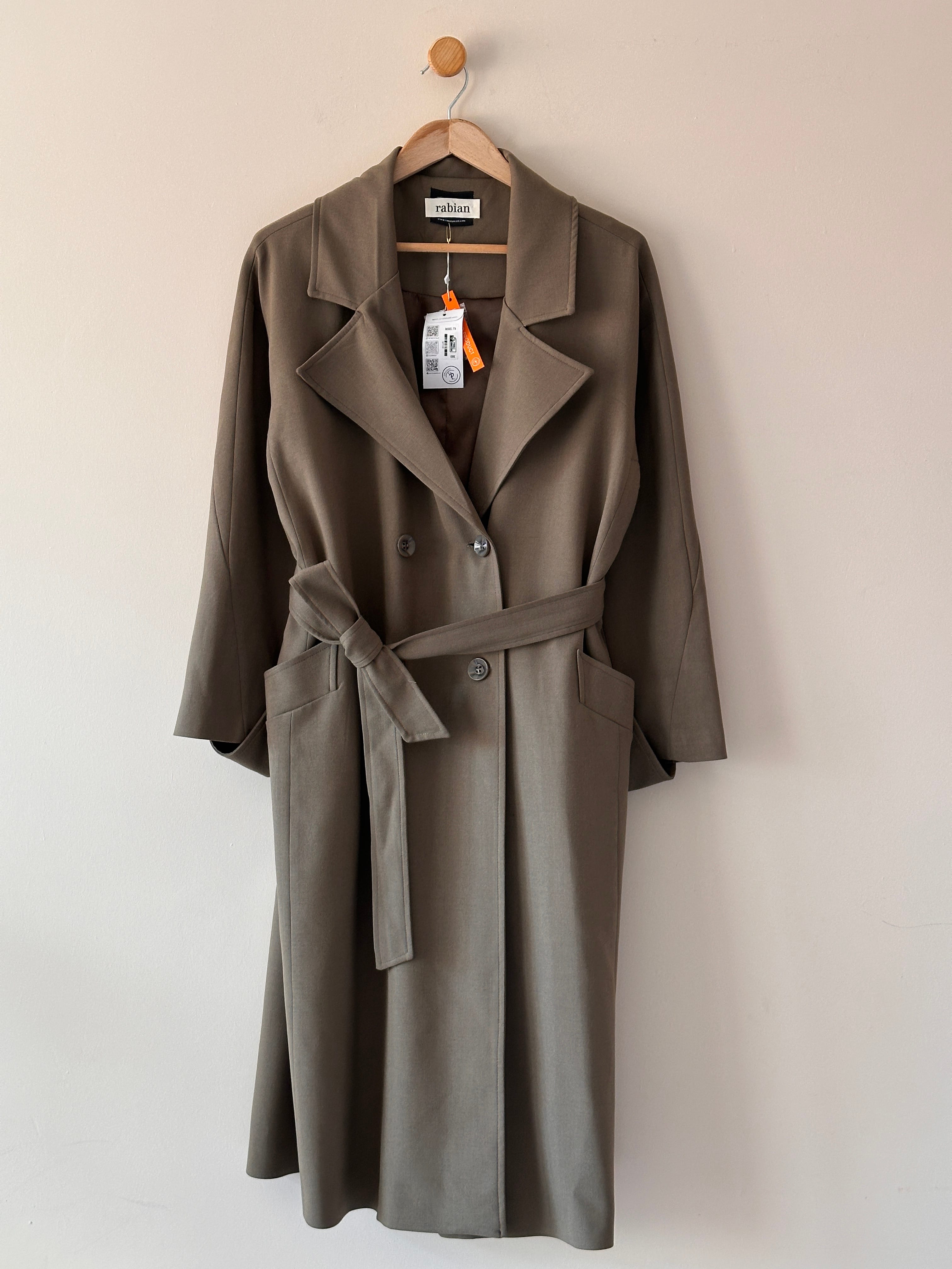 Oversize Klasik Premium Trençkot-Astarlı - Haki