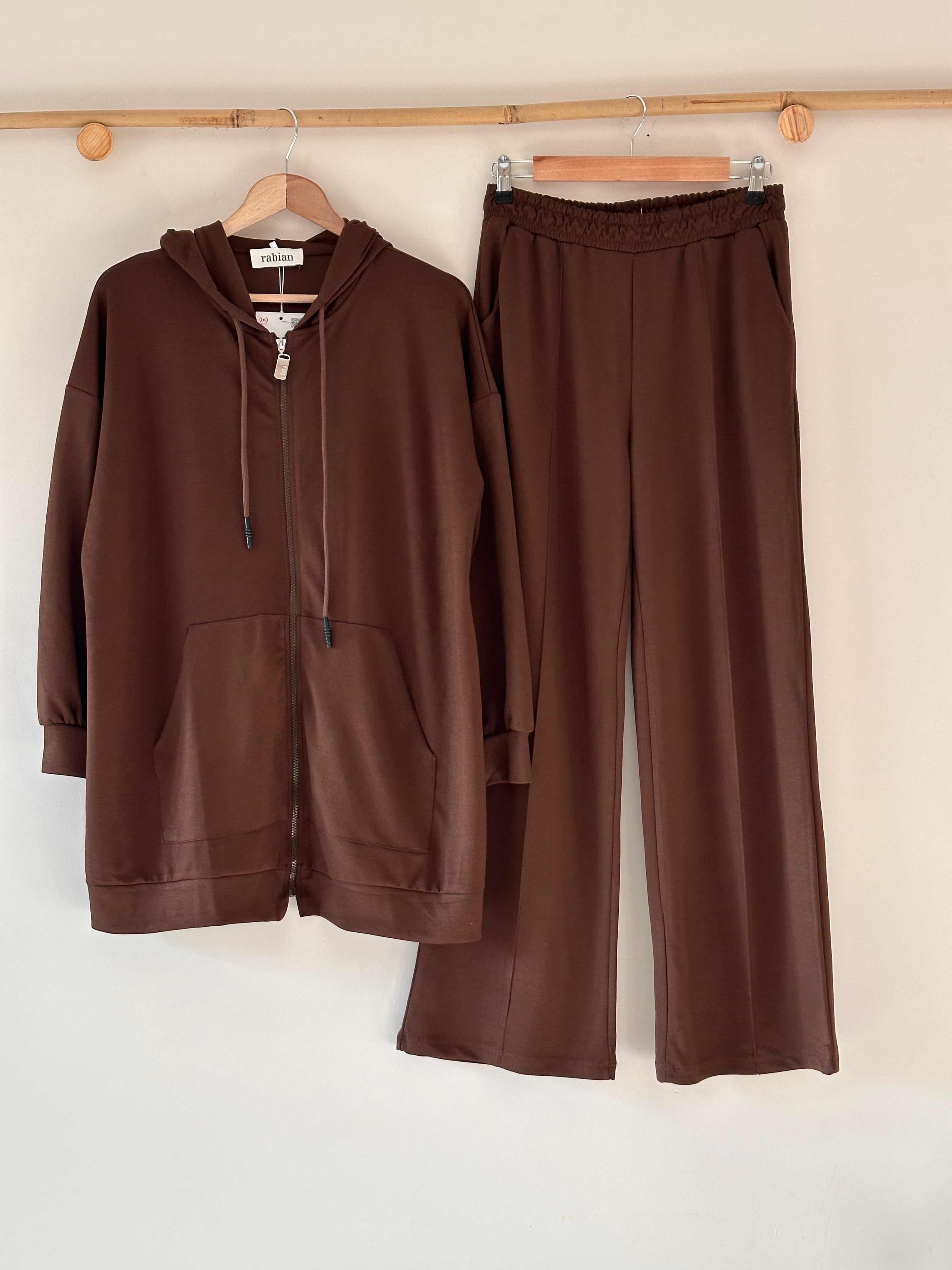Kapüşonlu Oysho Pantalonlu Takım - Kahve