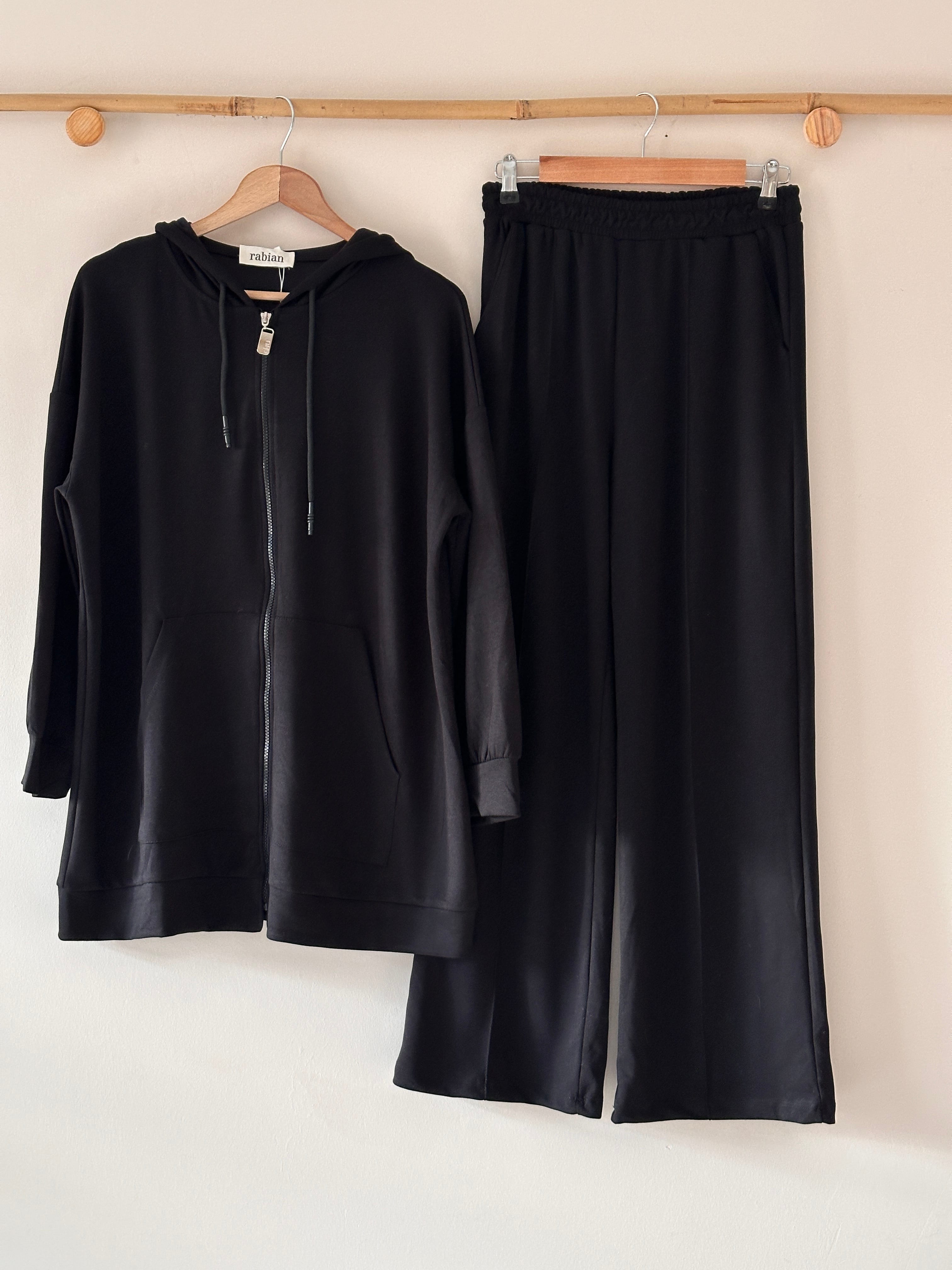 Kapüşonlu Oysho Pantalonlu Takım - Siyah