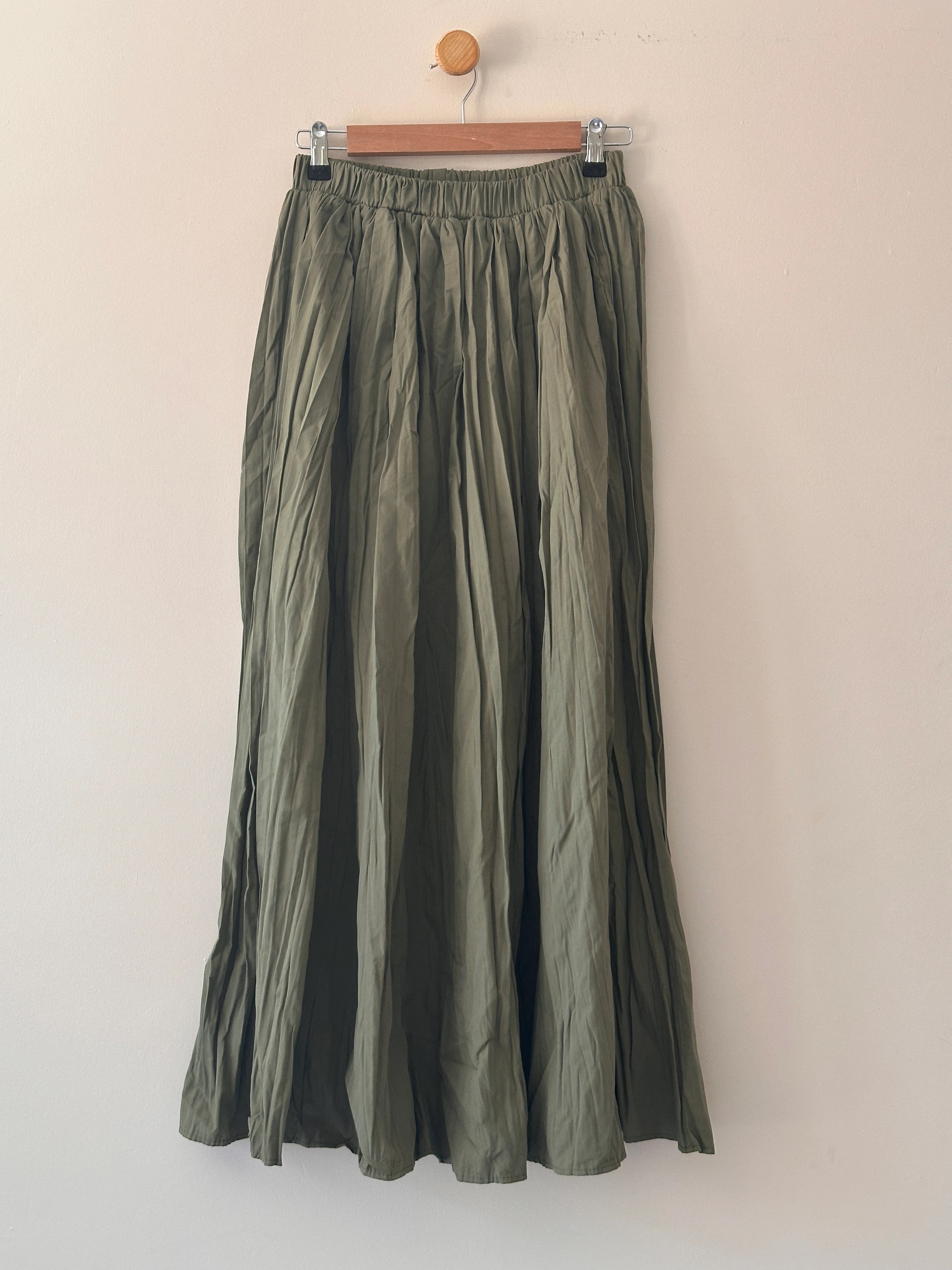 Poplin Kraş Etek - Çağla Yeşil