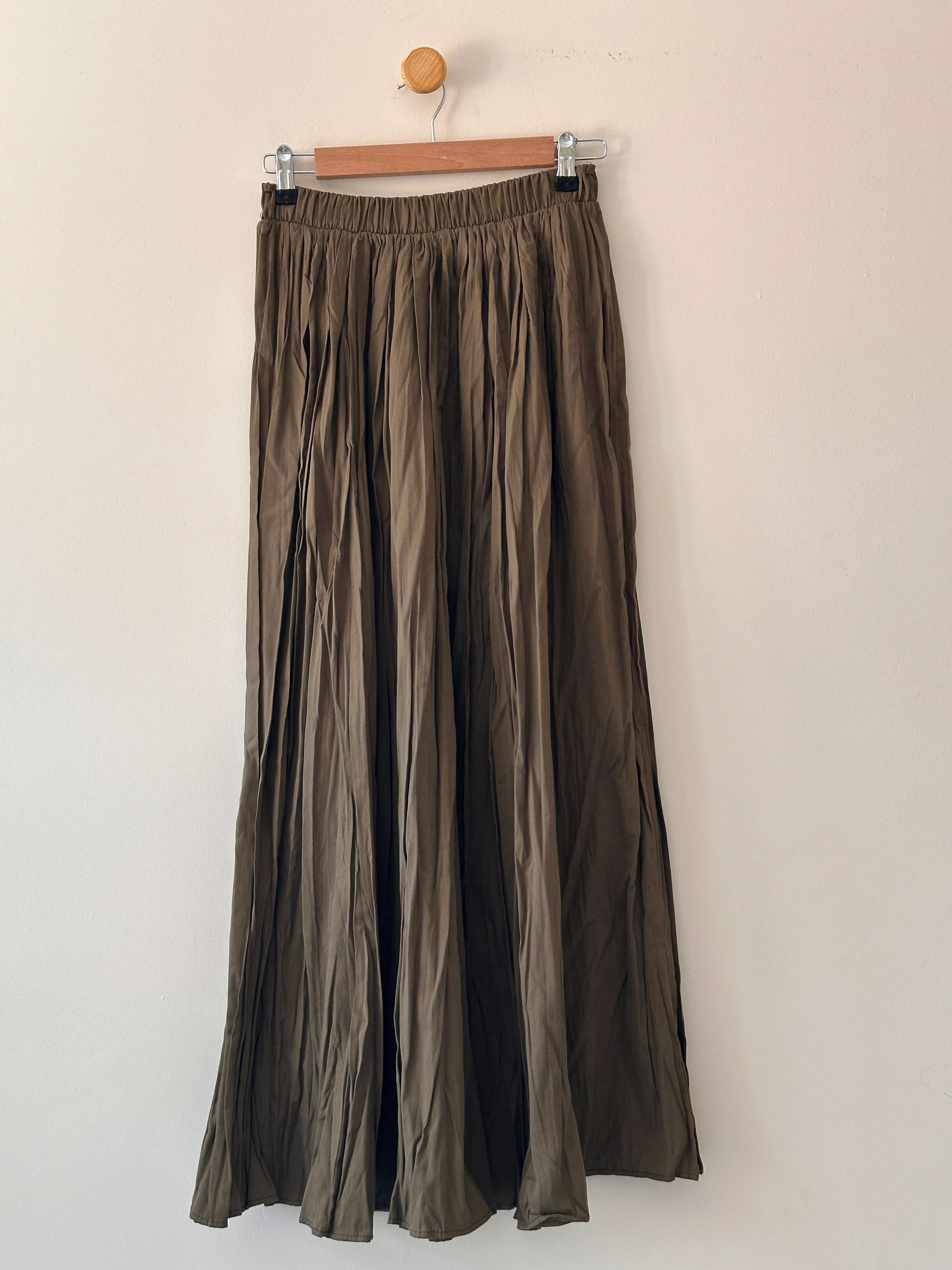 Poplin Kraş Etek - Haki