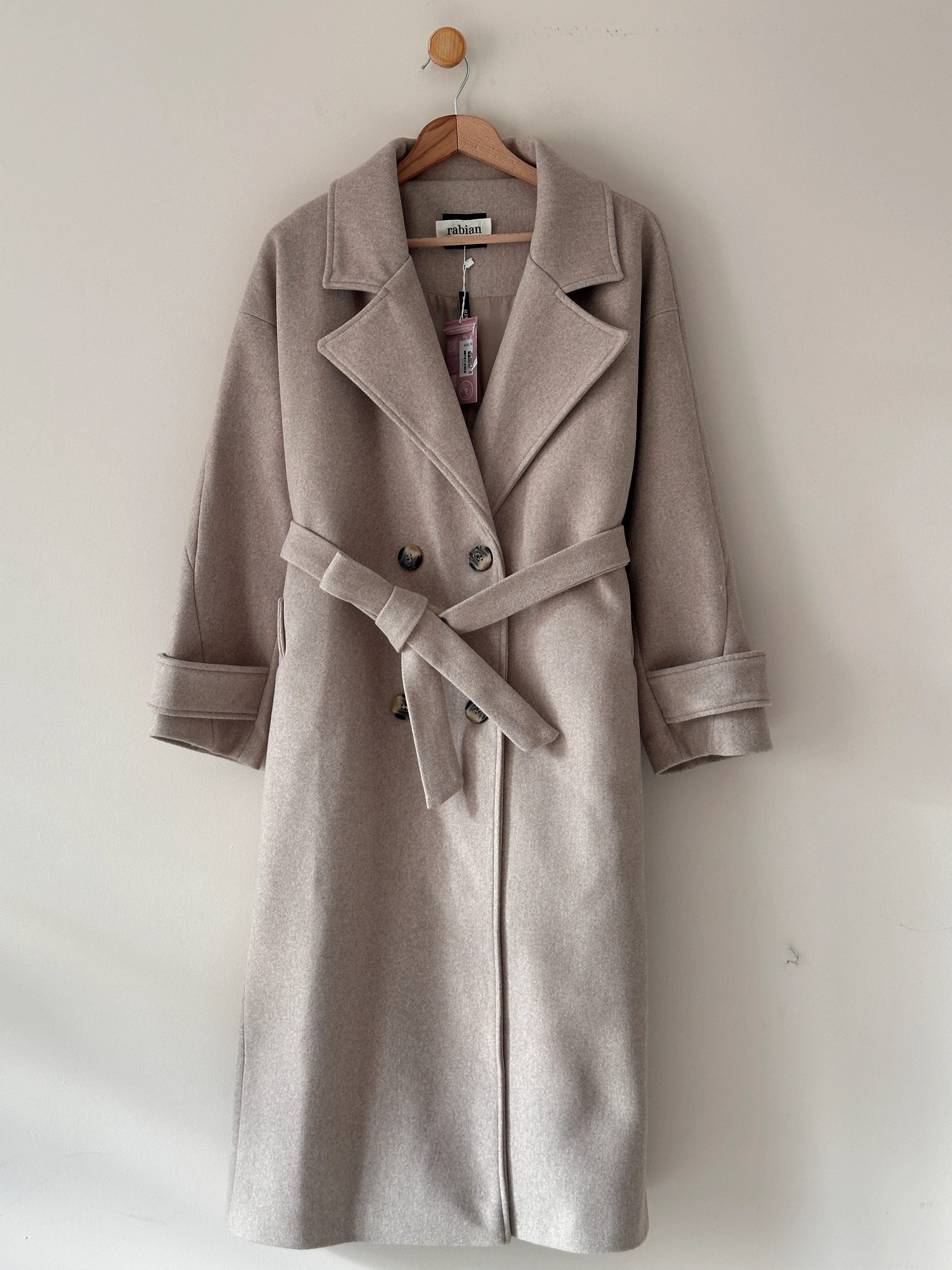 Premium Uzun Kaşe Kaban - Taş